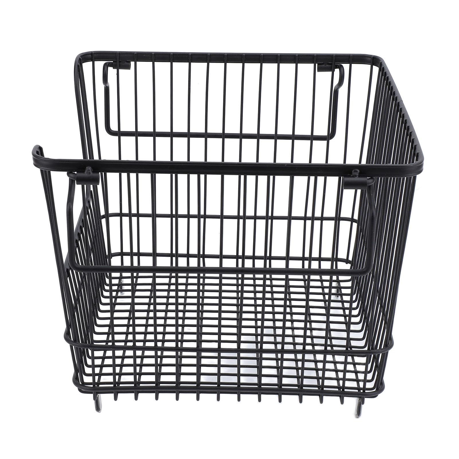 Cryfokt Organizador de Congelador para Mantener Ordenado Cesta de Alambre de Metal para Cocina, Uso Doméstico, Organizador Apilable Negro para Congelador para Cocina, Sala de Estar