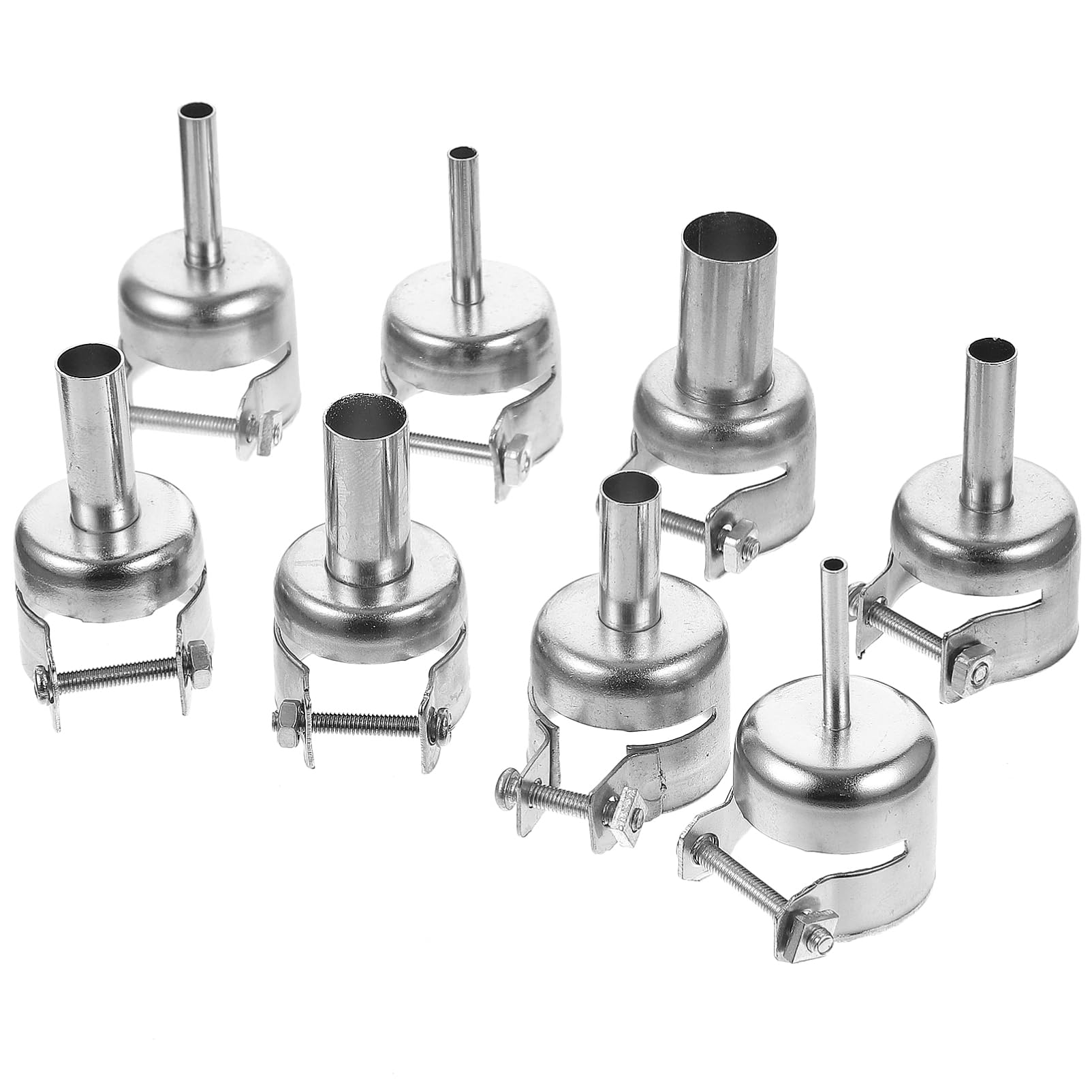 STOBAZA Soldering Station Nozzles 8pcs Hot Air Nozzles Hot Air Soldering Parts Stainless Steel Construction