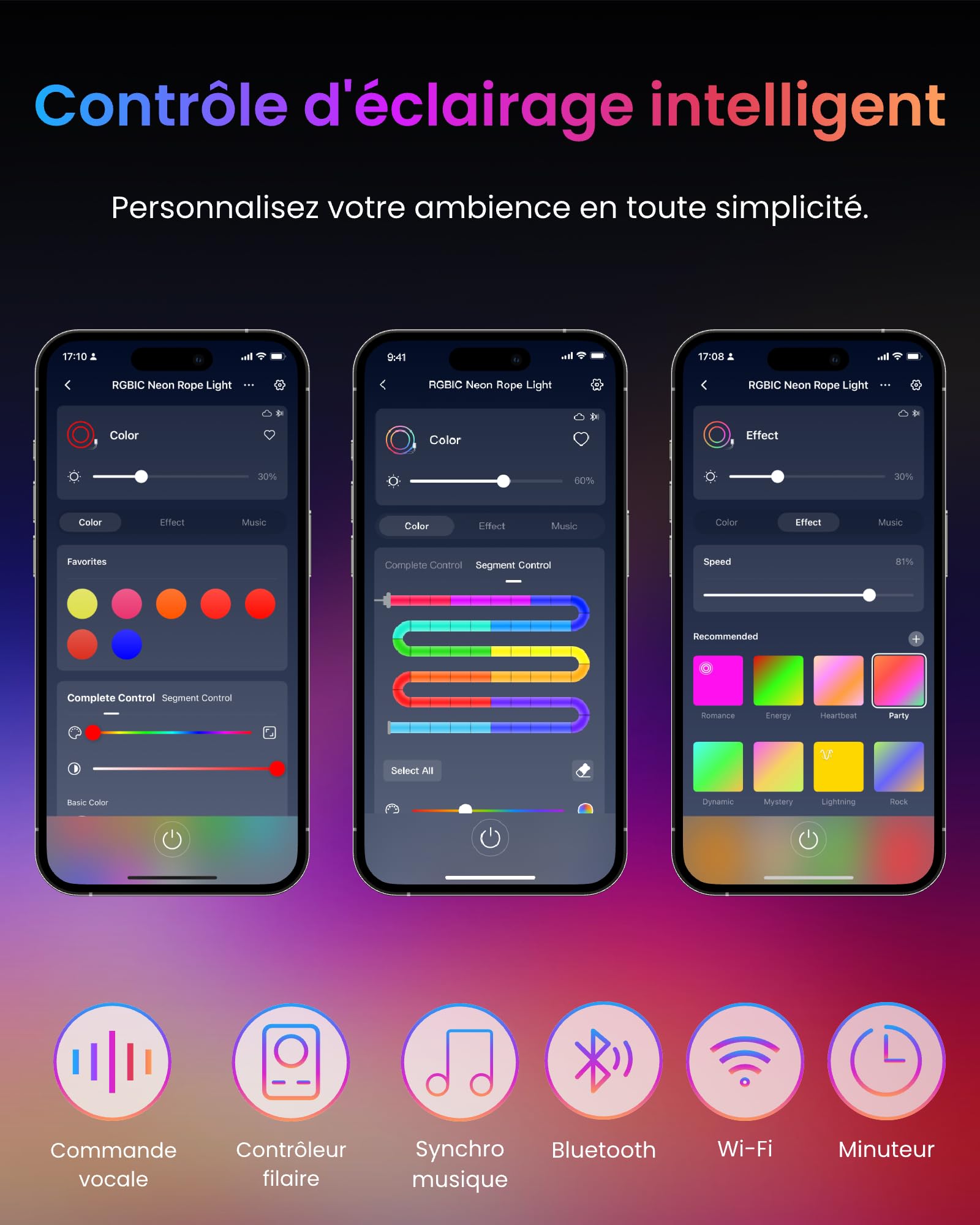 SwitchBot RGBIC Ruban LED Néon, 5M Matter Bande LED Neon Compatible avec Apple Home, Alexa, Google Home, 16 Millions de Couleurs, Sync Musique & Modes Scène, Éclairage Flexible pour Déco Maison