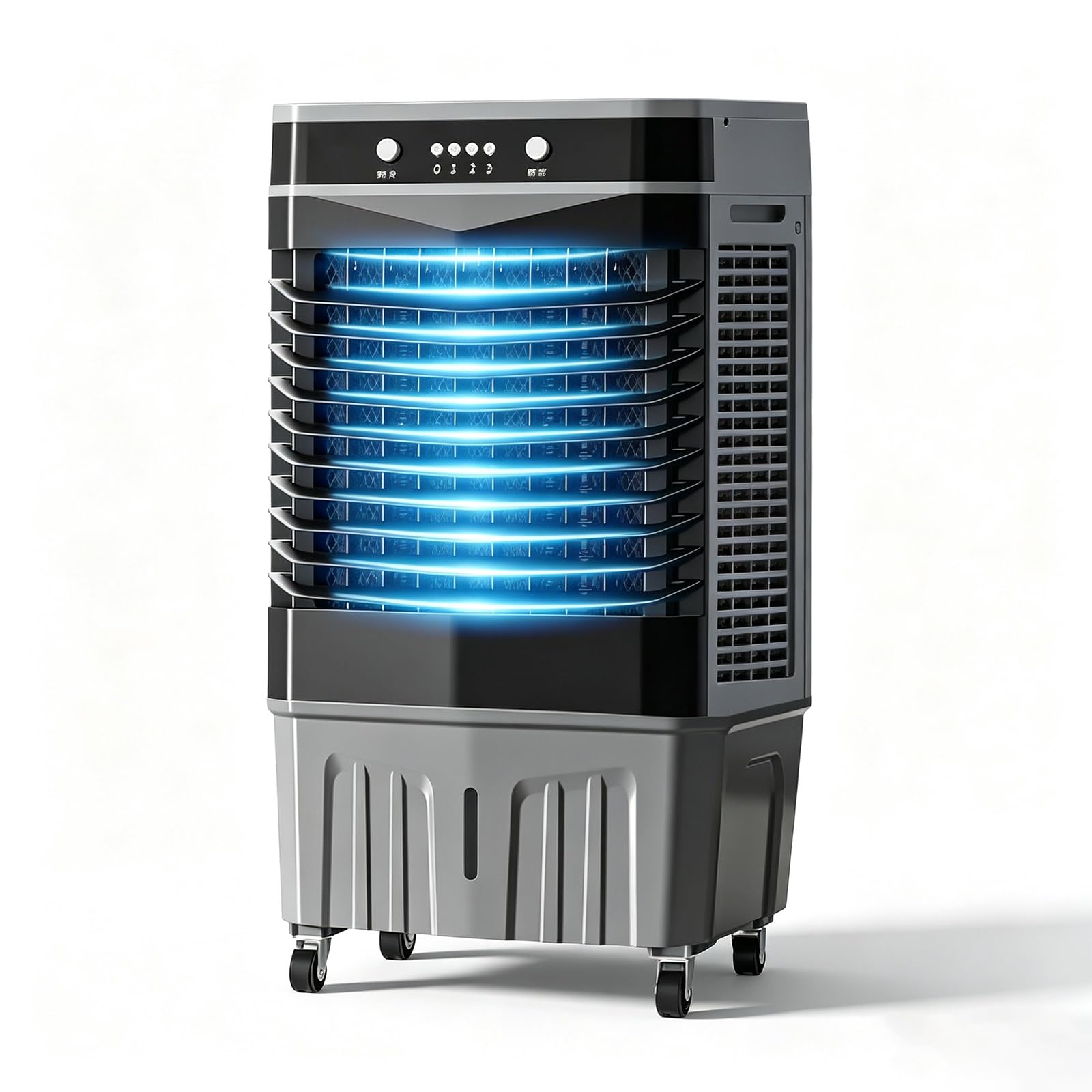 WNGJZZYC 2800CFM Swamp Cooler with Remote, 55L Portable Evaporative Air, 3 Speeds, Rolling Casters, 120°Oscillation, Industrial Conditioner for Room Cooling