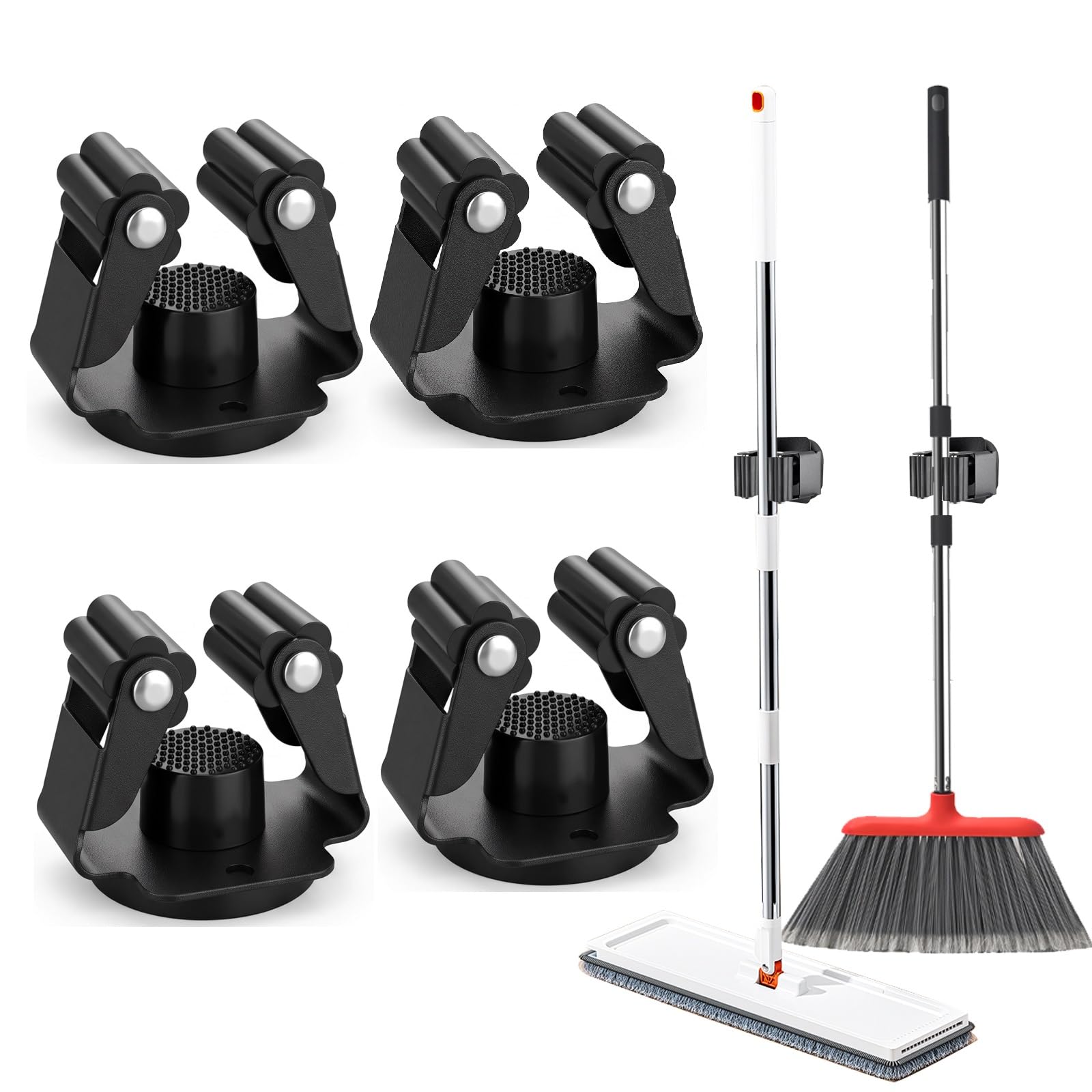 Magnetic Broom Holders - No Drill Storage -1