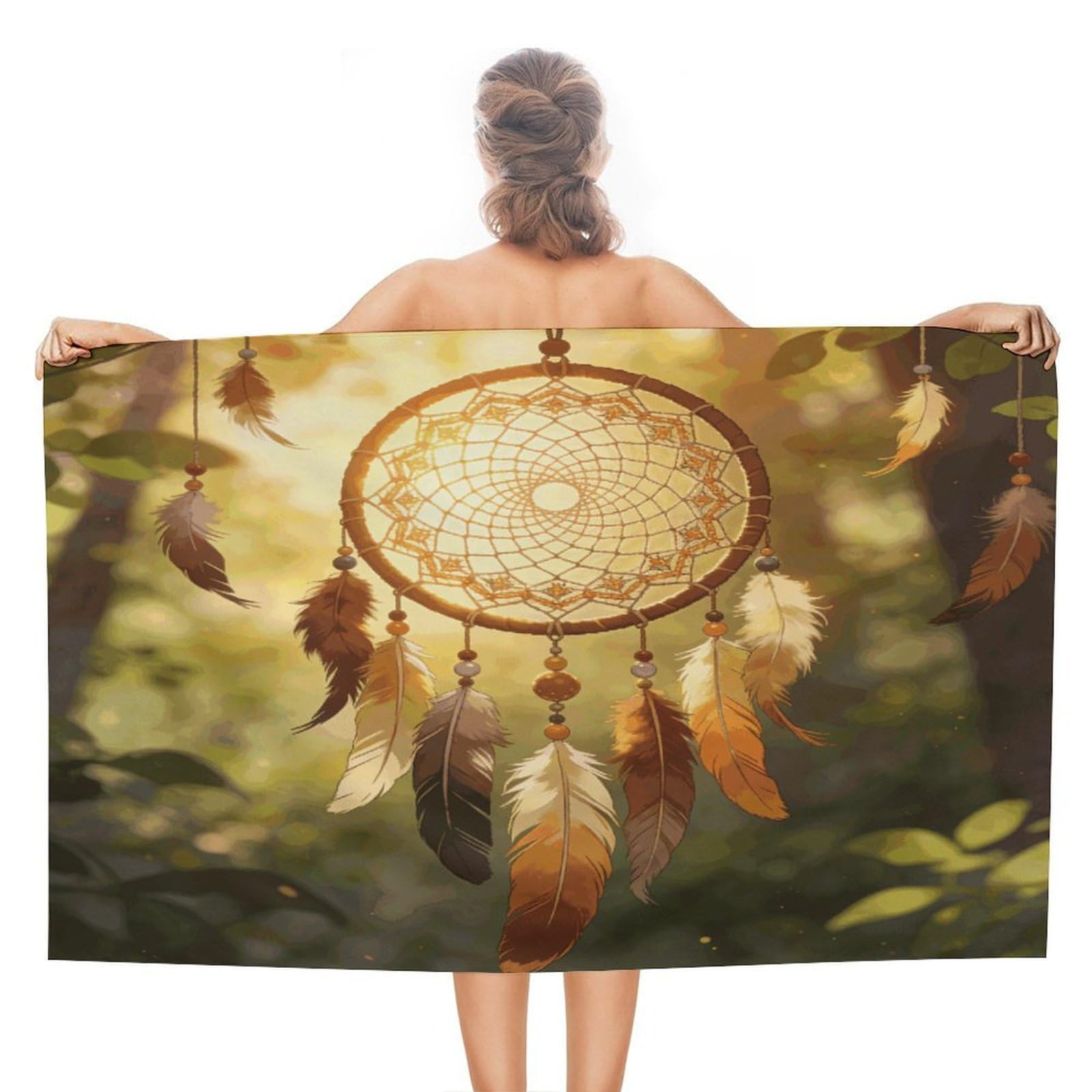 LZQPOEAS Dream Catcher Beach Towel 51x31 Inch Oversized Soft Bath Towel Luxury Plush Thick Hotel Swim Pool Towels Super Quick Dry Travel Towels for Camping Gym Sports Yoga