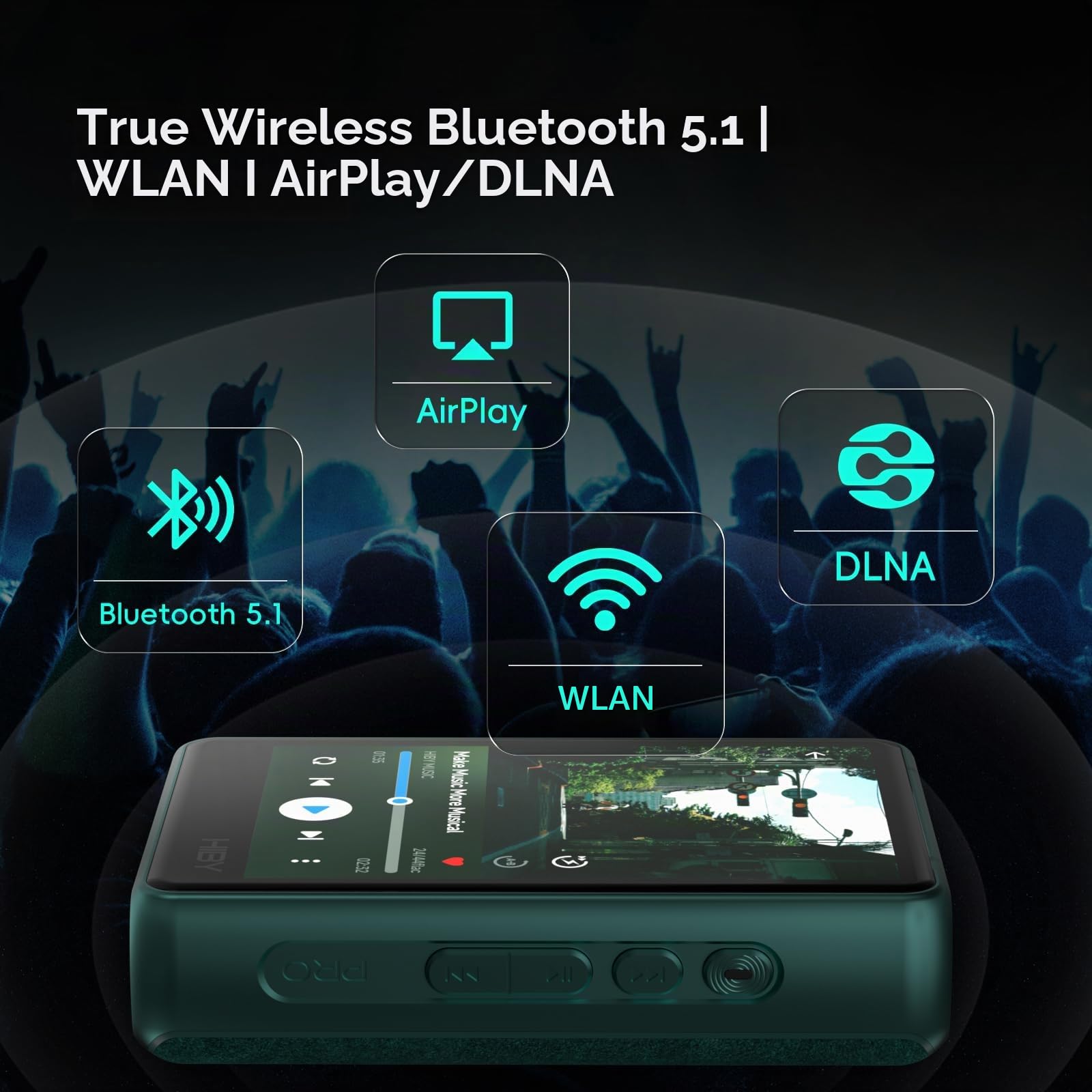 HiBy R3 PROII Musik-Player Qobuz Tidal Player MQA 8X DSD256native Hi-Res Audio zertifizierter MP3-Player mit Touchscreen 3,5 mm PO + 4,4 mm BAL-Buchsen