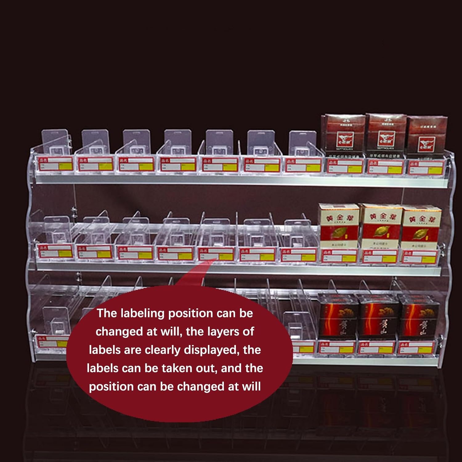 Cigarettes Display Rack, Cigar Blunt Wraps Or Candy Display Case, Automatic Cigarette Display Holder Showcase, Market Supermarket Store Retail Cabinet, Cigarettes Organizer ( Color : Clear , Size : 36