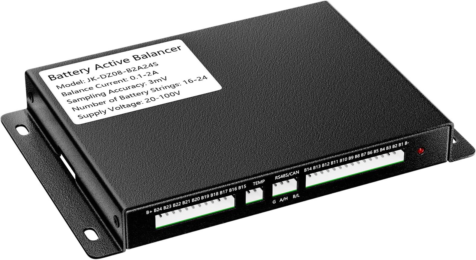 JKBMS 2A Active Balancer 2S–24S with Built-in Bluetooth CAN and Temp Sensor for LiFePO4 Li-ion LTO 20V–100V Smart Equalizer Module (JK-DZ08-B2A24S)