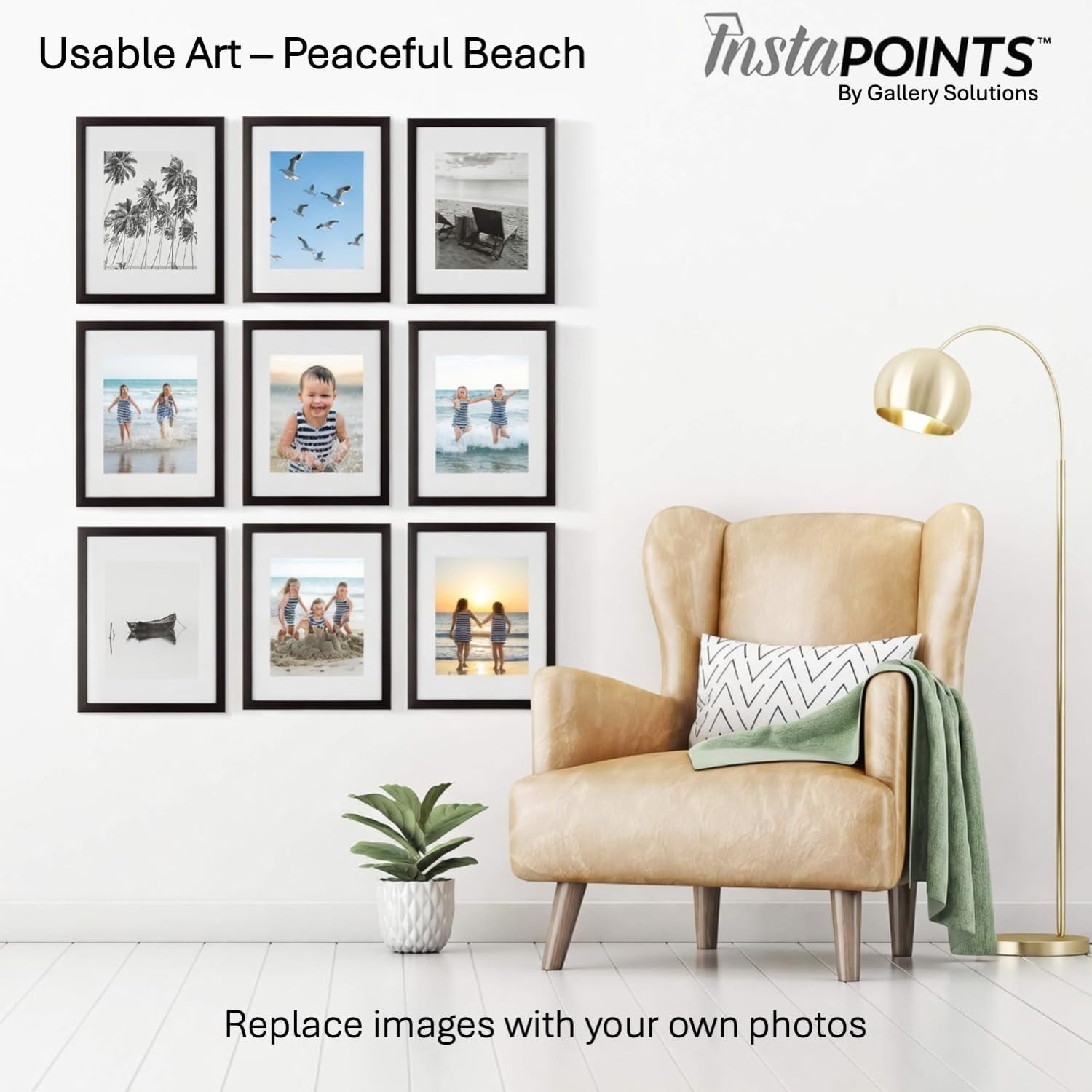 Instapoints Gallery Wall Kits, Black, 8" x 10"