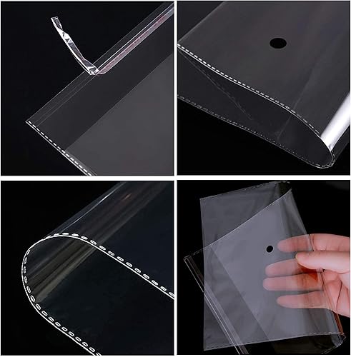 Miniatura 7 de KnR Harmony Bolsas de celofán adhesivas resellables de 14 x 20 pulgadas, 100 bolsas de celofán autoadhesivas, bolsas de ropa transparentes para