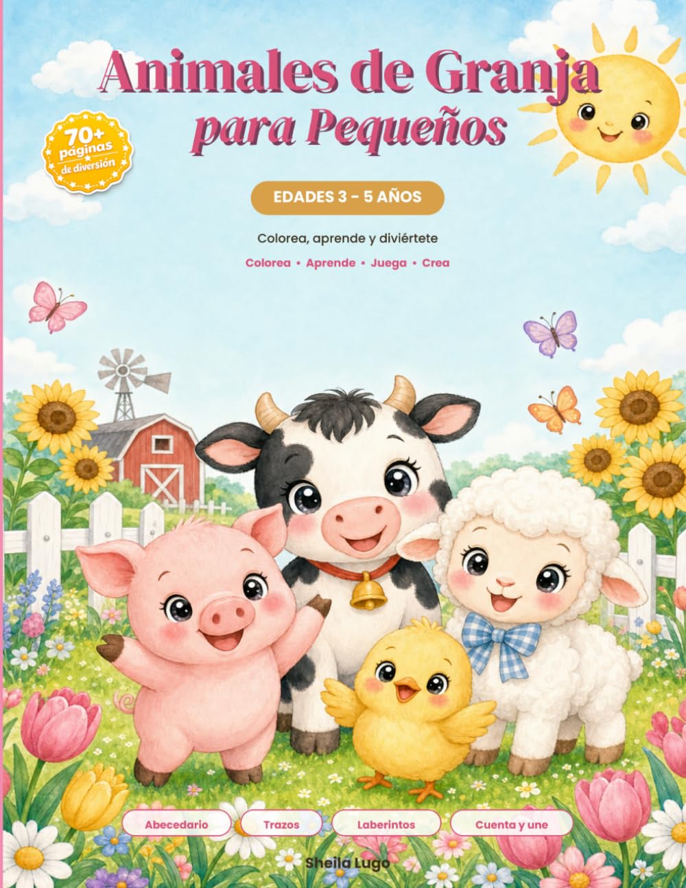 Animales de Granja para Pequeños: Libro de colorear y actividades para niños de 3 a 5 años