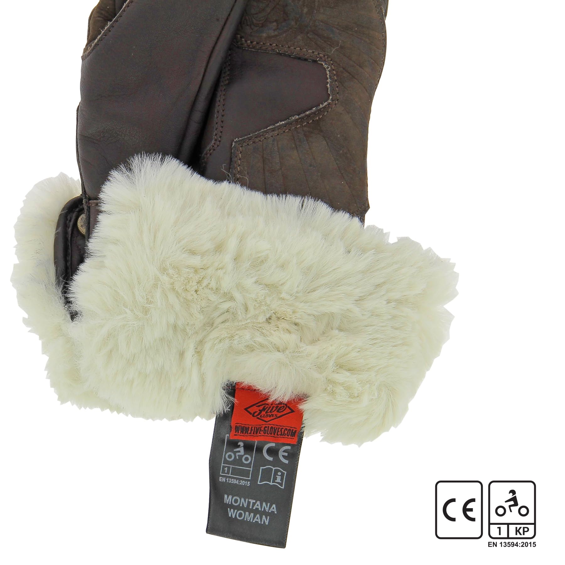 Five Gants de Moto Hiver Montana, Gants Moto Vintage Custom, Homologués CE 1KP, Tactiles, Marron