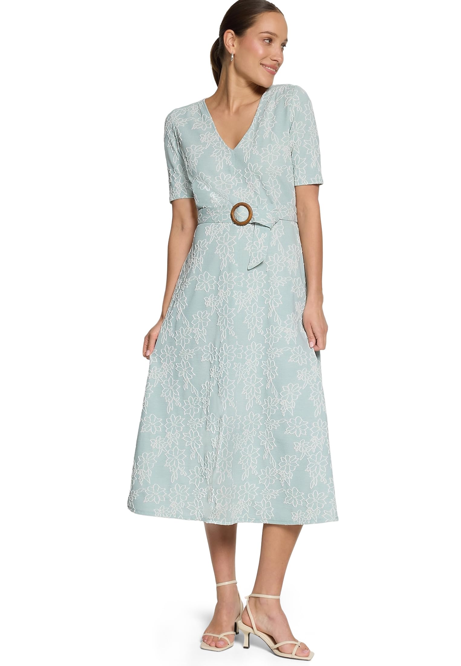 zero Damen Midikleid mit Gürtel