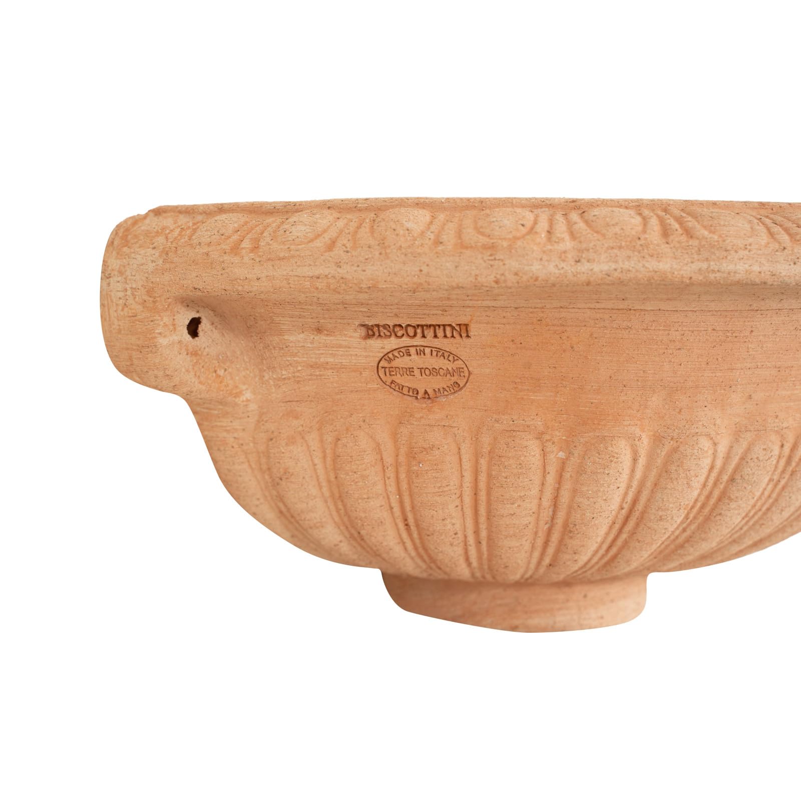 Biscottini Bañera para fuente de jardín de terracota Fuente de pared de exterior Made in Italy lavabo decoración pared