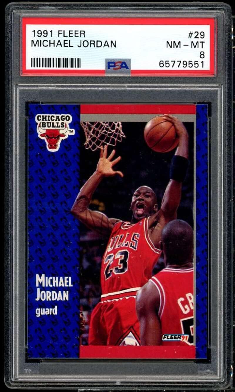 Michael Jordan PSA GRADED 8 (Basketball Card) 1991-92 Fleer - [Base] #29