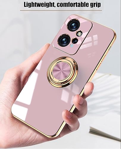 Miniatura 3 de Case for Xiaomi Redmi Note 12 4G - Slim Fit Rotating Ring Stand  Luxurious Gold Metal Colour Silicone Soft TPU Cover Shockproof Protection (Pink)