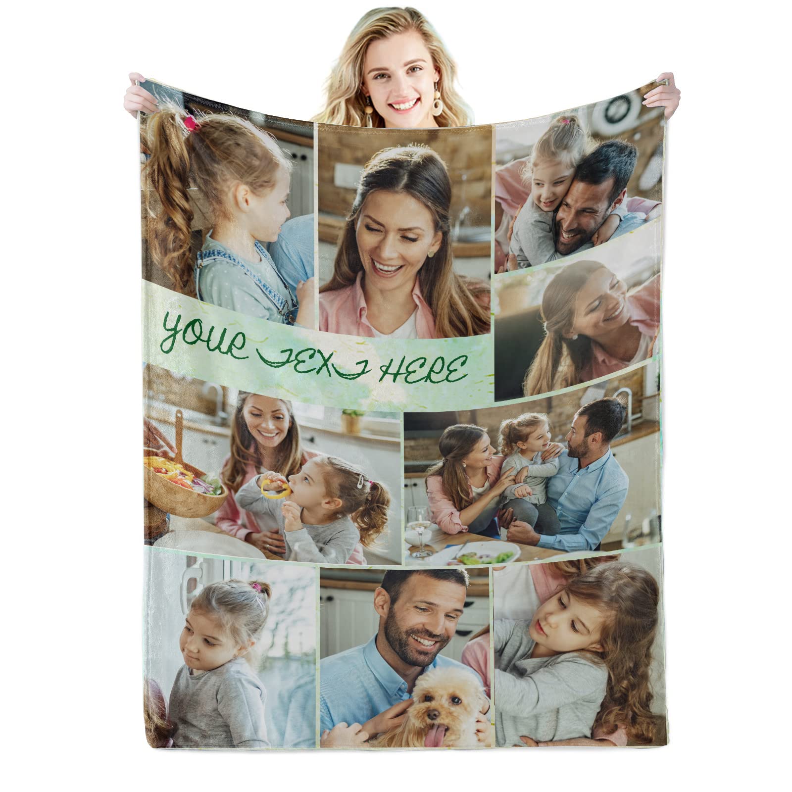 Abybela Custom Blankets with Photos Personalized Blanket with Picture Upload Custom Blanket Gifts for Wife Husband Couples Gift Ideas
