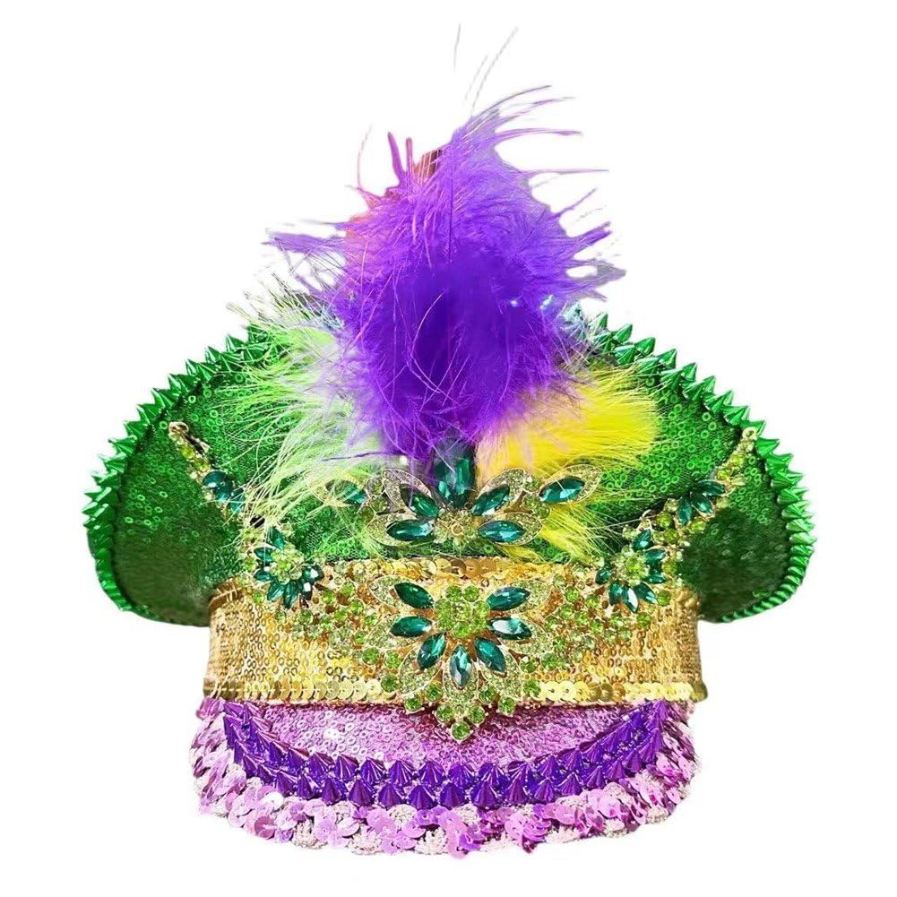 Cappello del Mardi Gras Cappello di di Carnevale Cappello Capitano di Piume Accessori per Costumi di Carnevale per Travestimenti Festival