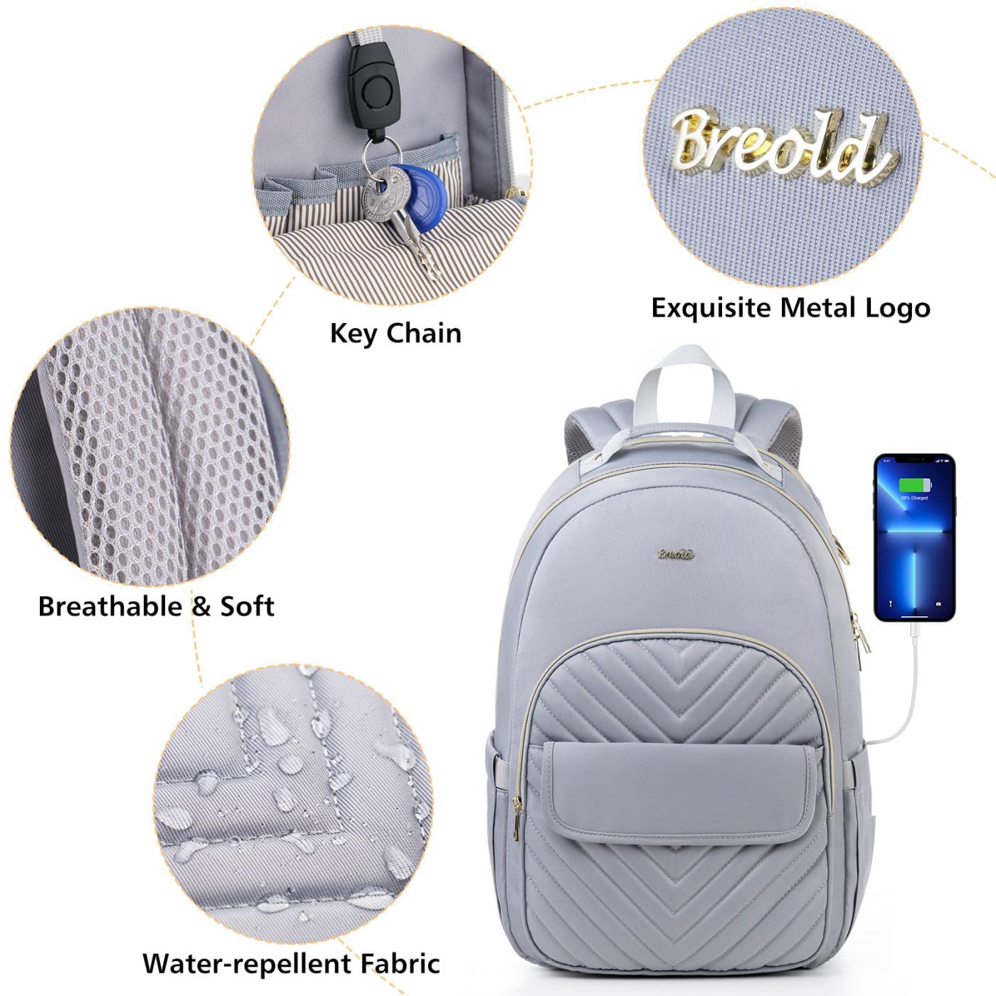 Sac à Dos Femme Sac à Dos pour Prdinateur Portable 17,3 Pouces pour Collège Voyage Loisir Travail Affaire