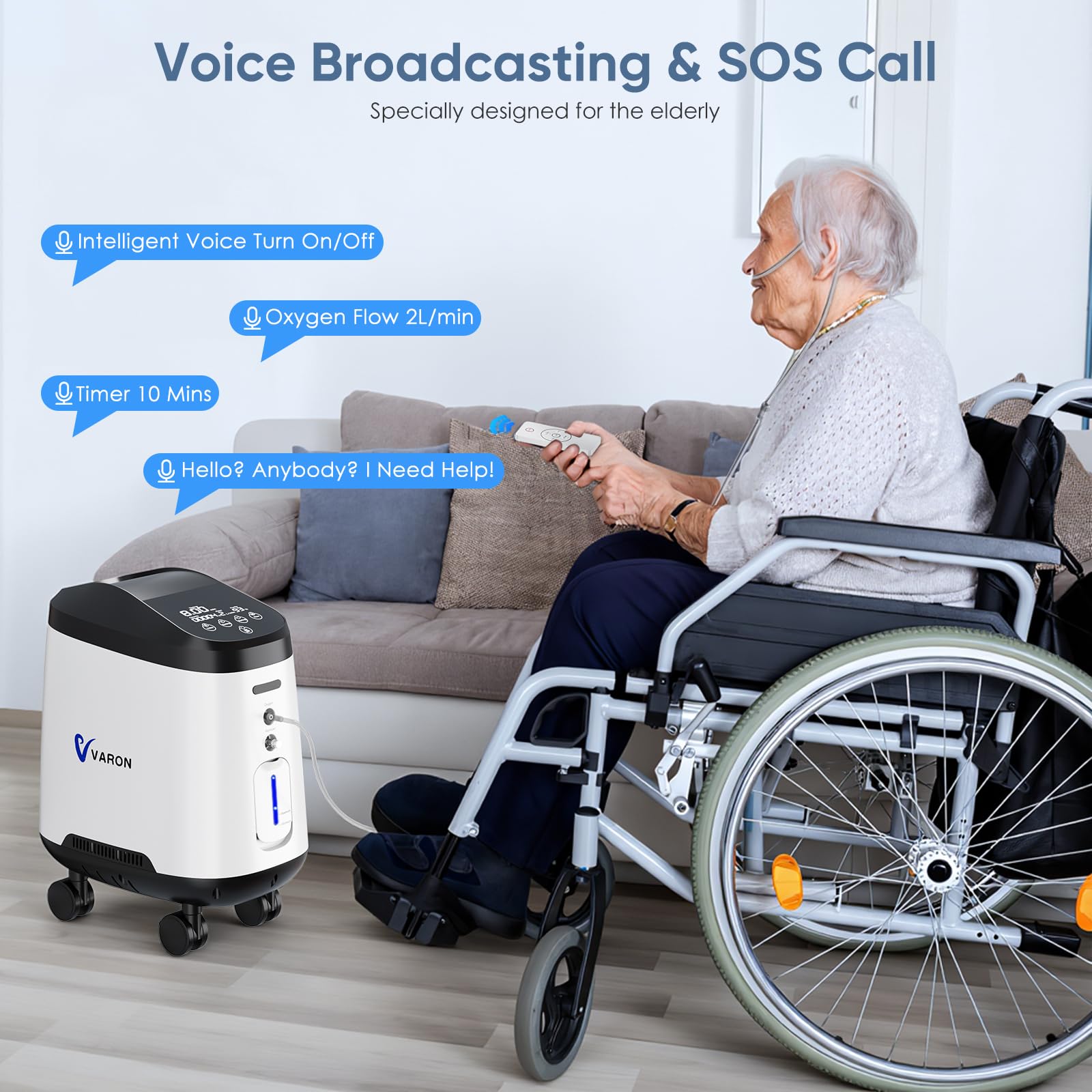 Concentrador de oxígeno, 1–9 l/min ajustable. Concentrador de oxígeno portátil, dispositivo de oxígeno portátil al 93% para uso en el hogar y en viajes, accesorios completos para emergencias