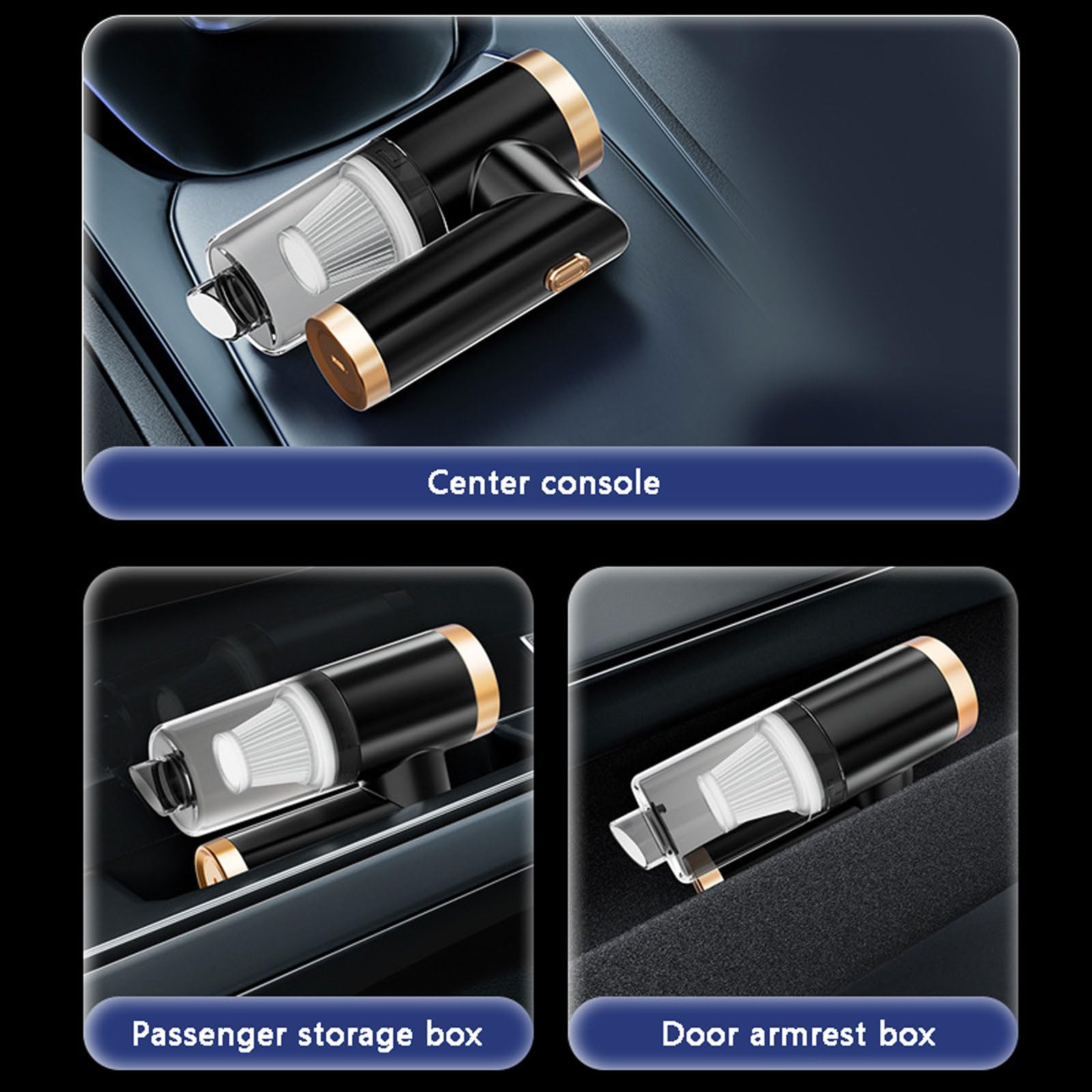 aspiradora para coche, Recargable por USB con batería de gran capacidad