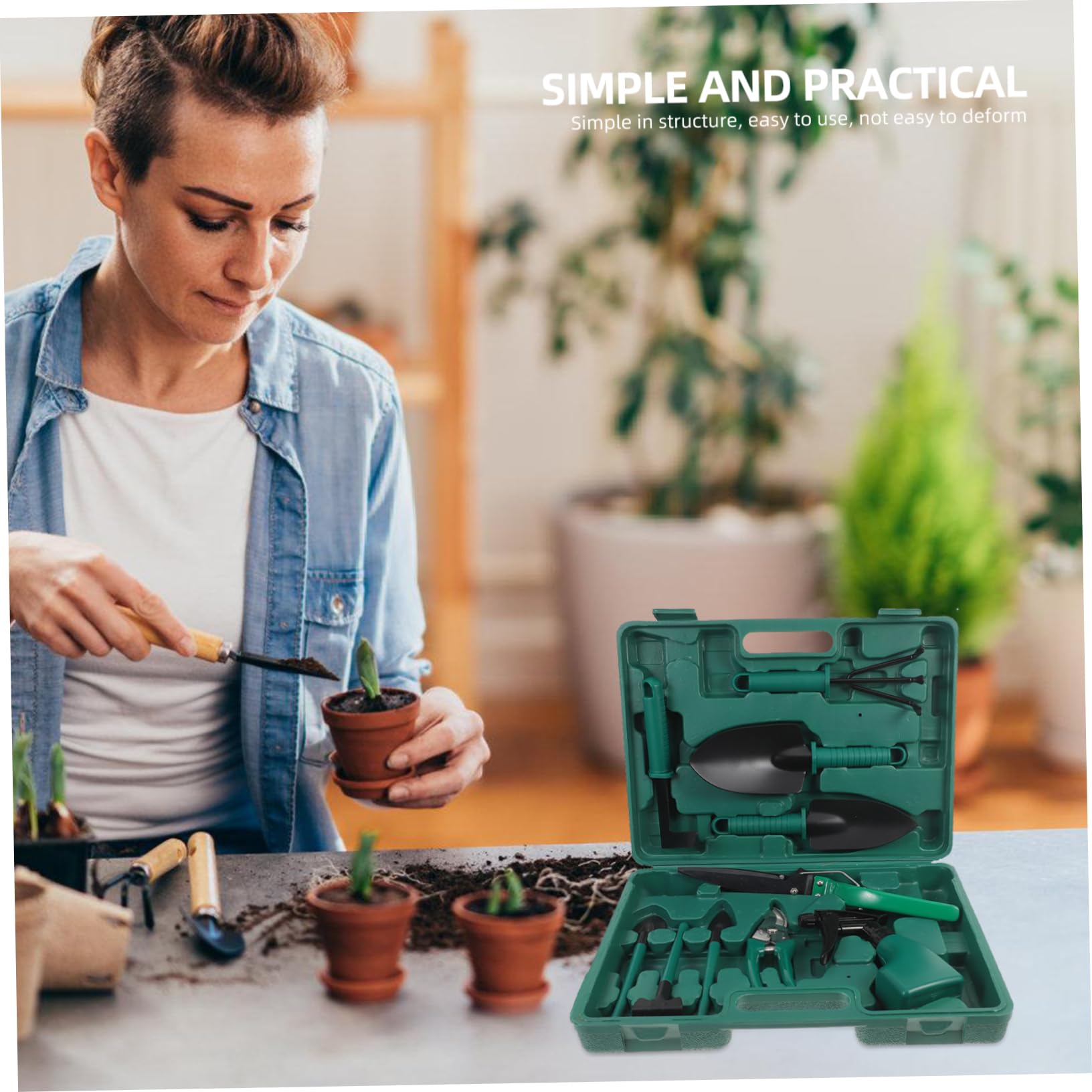 BESPORTBLE Outils De Jardinage Pelle Râteau Cisaille Pulvérisateur avec Étui De Rangement pour Jardinage
