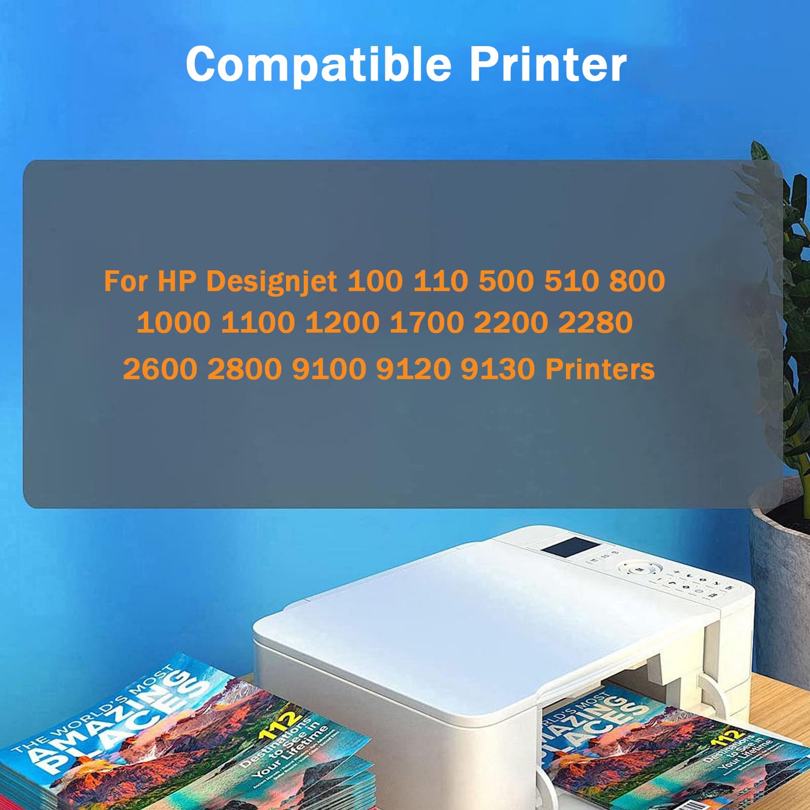 Ricambi 11 C4810A C4811A C4812A C4813A Kit combinato di testine di stampa compatibile con stampanti HP Designjet 100 110 500 510 800 1000 1100 1200 1700 2200 2280 2600 2800 9100,Cyan-1 Set