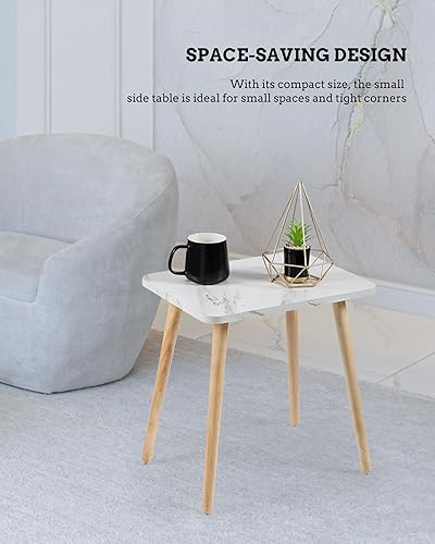 Miniatura 63 de FORAOFUR Mesa auxiliar, pequeña mesa auxiliar decorativa para sala de estar, dormitorio, balcón, oficina, mesita de noche moderna, decoración del