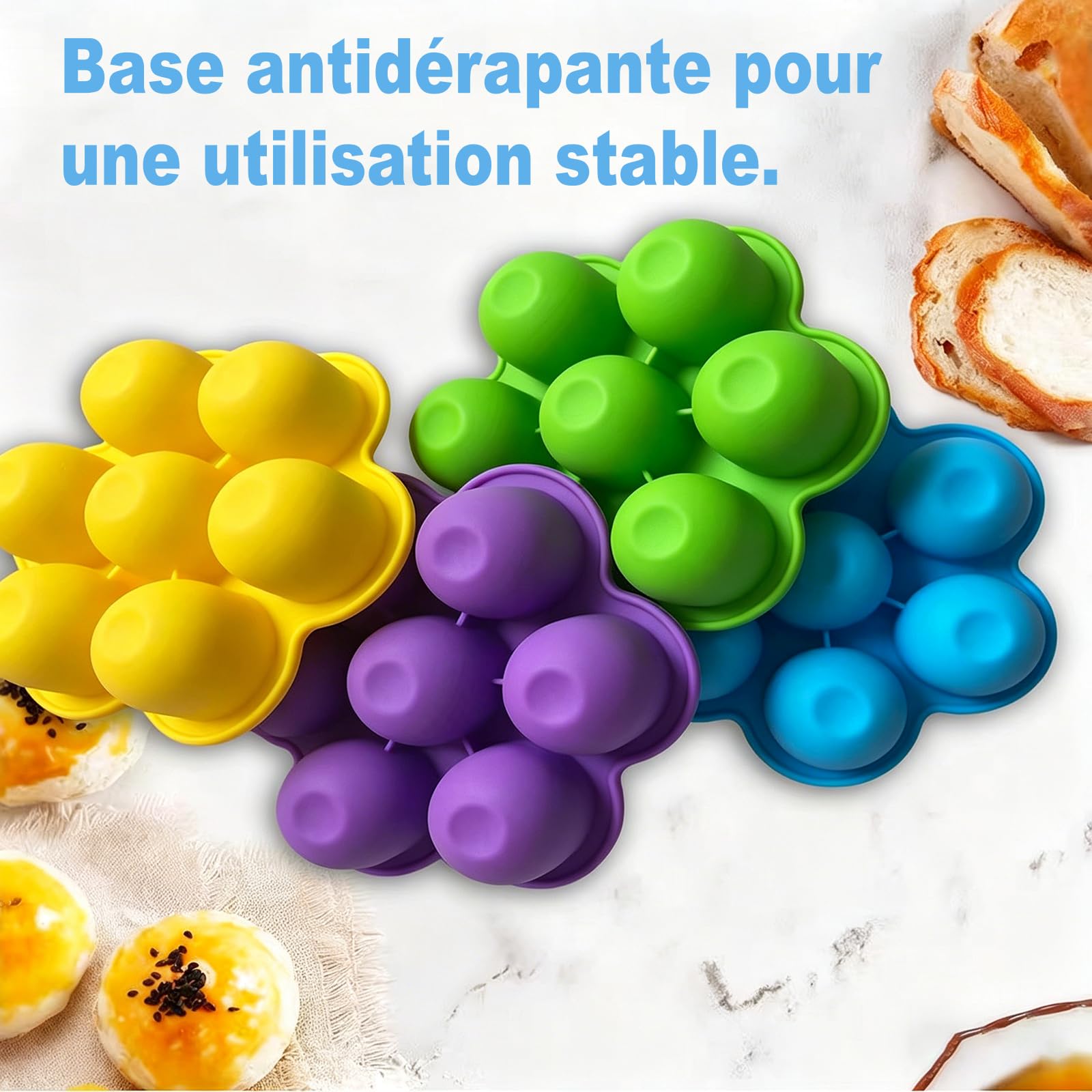 Lot De 2 Bac A Glacons Avec Couvercle, Bac A Glacon Silicone 7 CavitéS, Moules De CongéLation Alimentaire Pour Lait Maternel, PuréEs, Fruits Et GlaçOns. (Vert)
