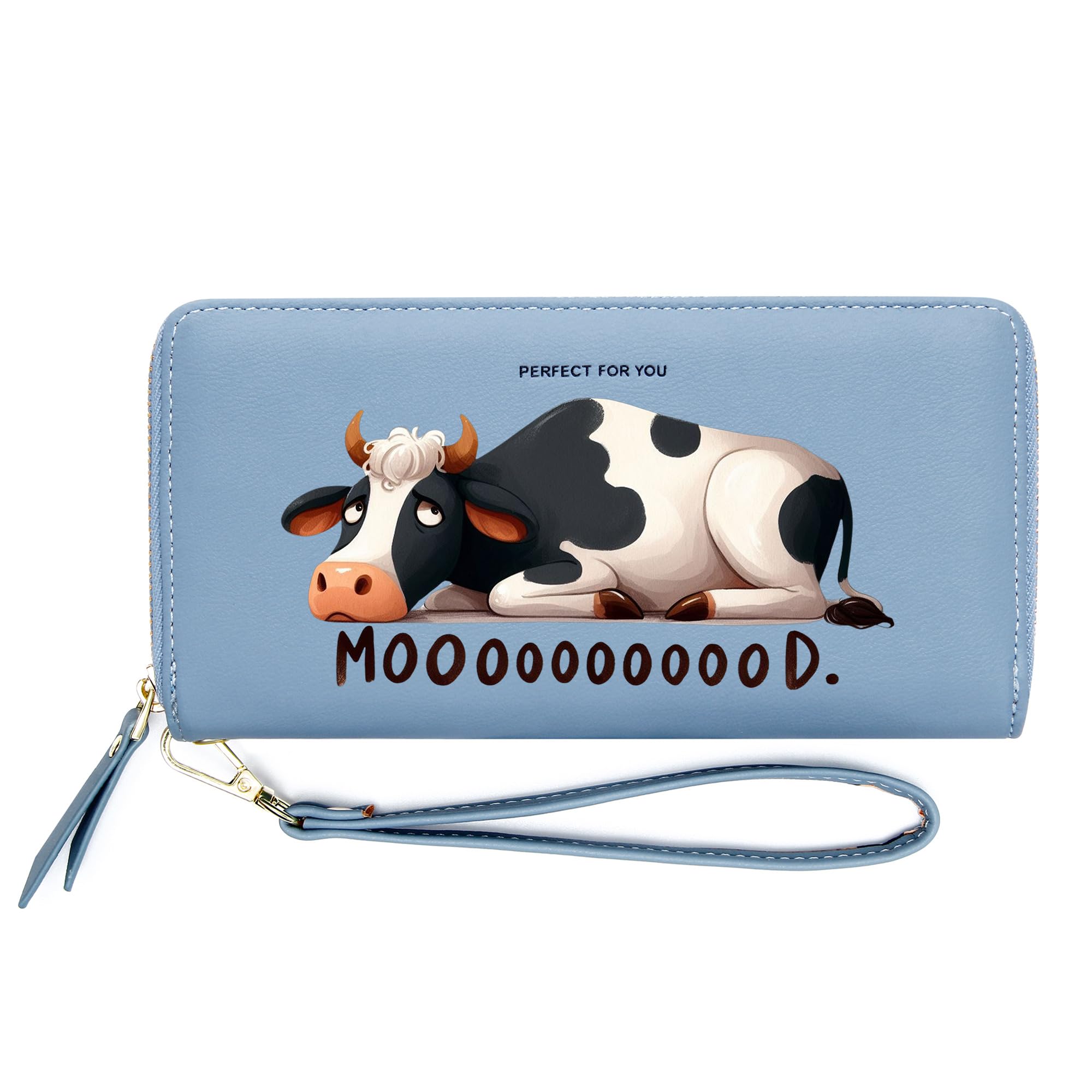 InsWork Personalized Cow Print Women's Wallet,Teacher's Day Gift,Graduation Giftfor Teacher from Students,Birthday Gift,Holiday Gift for Parent Grandparent from Son Daughter 1303h