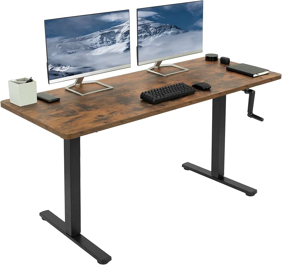 VIVO Manual Height Adjustable 60 x 24 inch Stand Up Desk