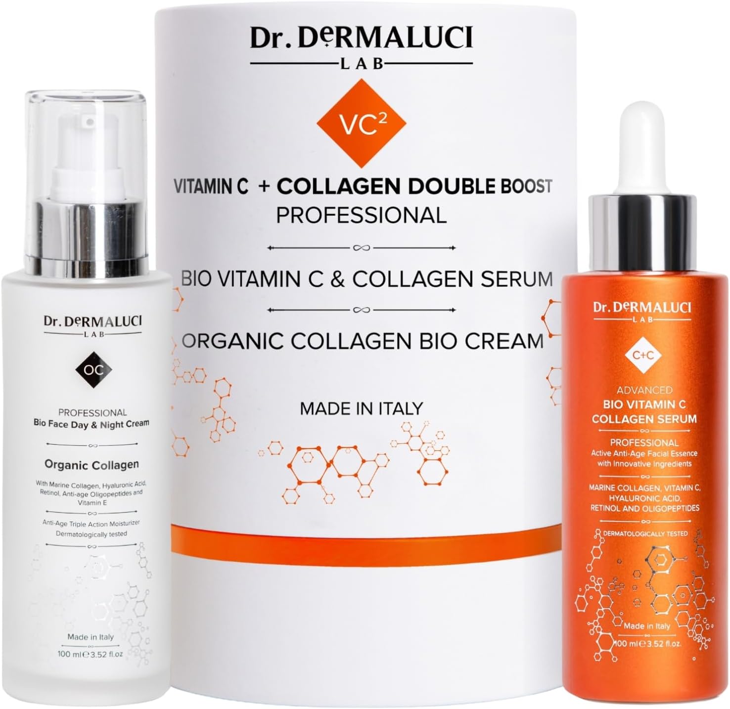 Originele cadeaus voor dames, biologische gezichtsverzorging, vochtinbrengende crème, collageen retinol, vitamine E, serum vitamine C, hyaluronzuur, aloë vera oligopeptide, anti-rimpelbleekheid