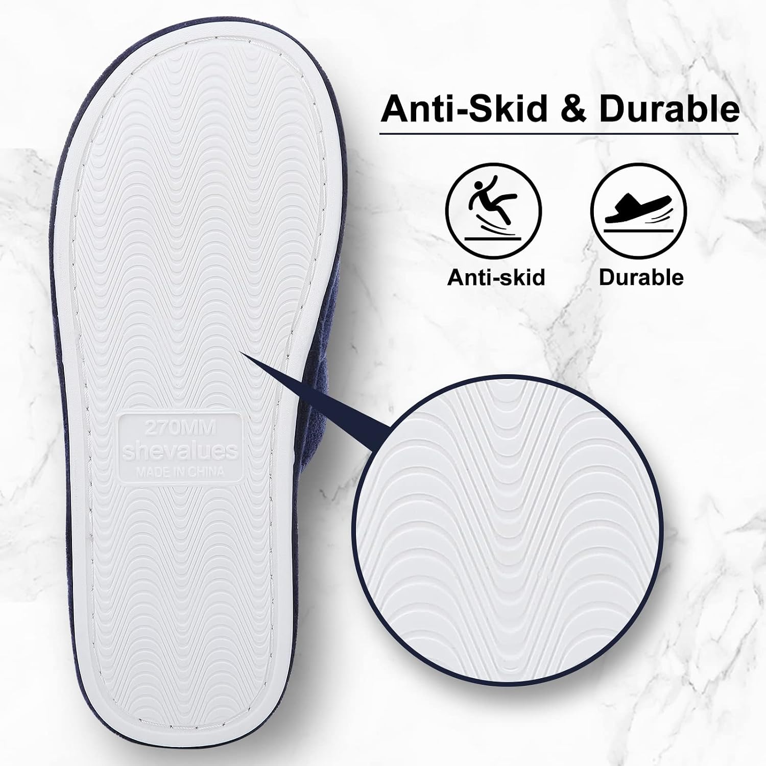 shevalues Terry Cloth Open Toe Slippers for Women Memory Foam House Shoes image 5
