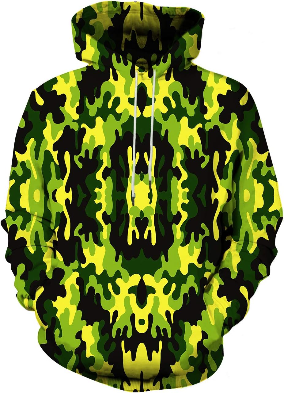 YassweteUnisex Adults 3D Printed Fashion Hoodies for Men Women Pullover Novelty Sweatshirts with Big Pockets