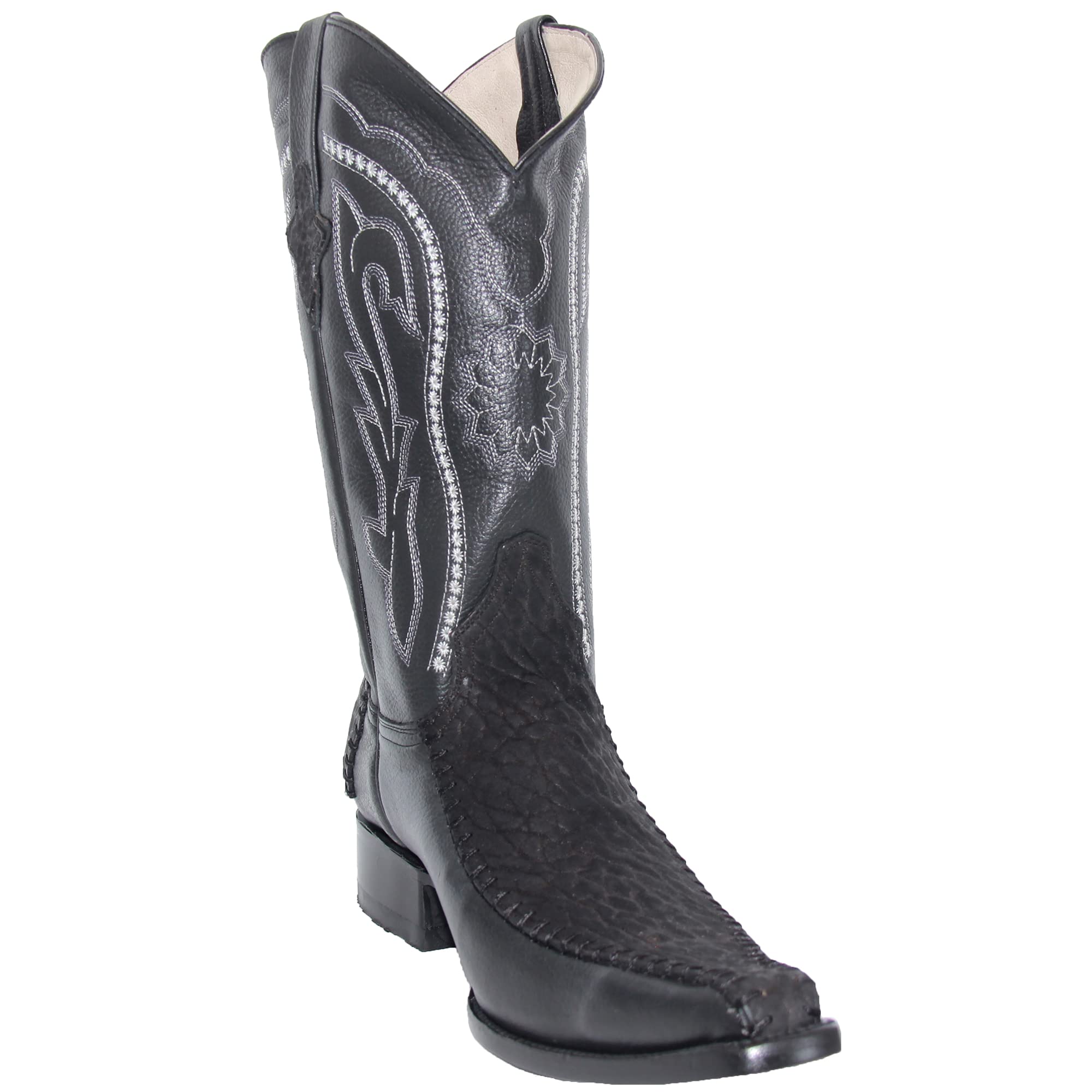 Western Shops Men’s Genuine Leather Luxury Western Bull Neck Print Cowboy Boots