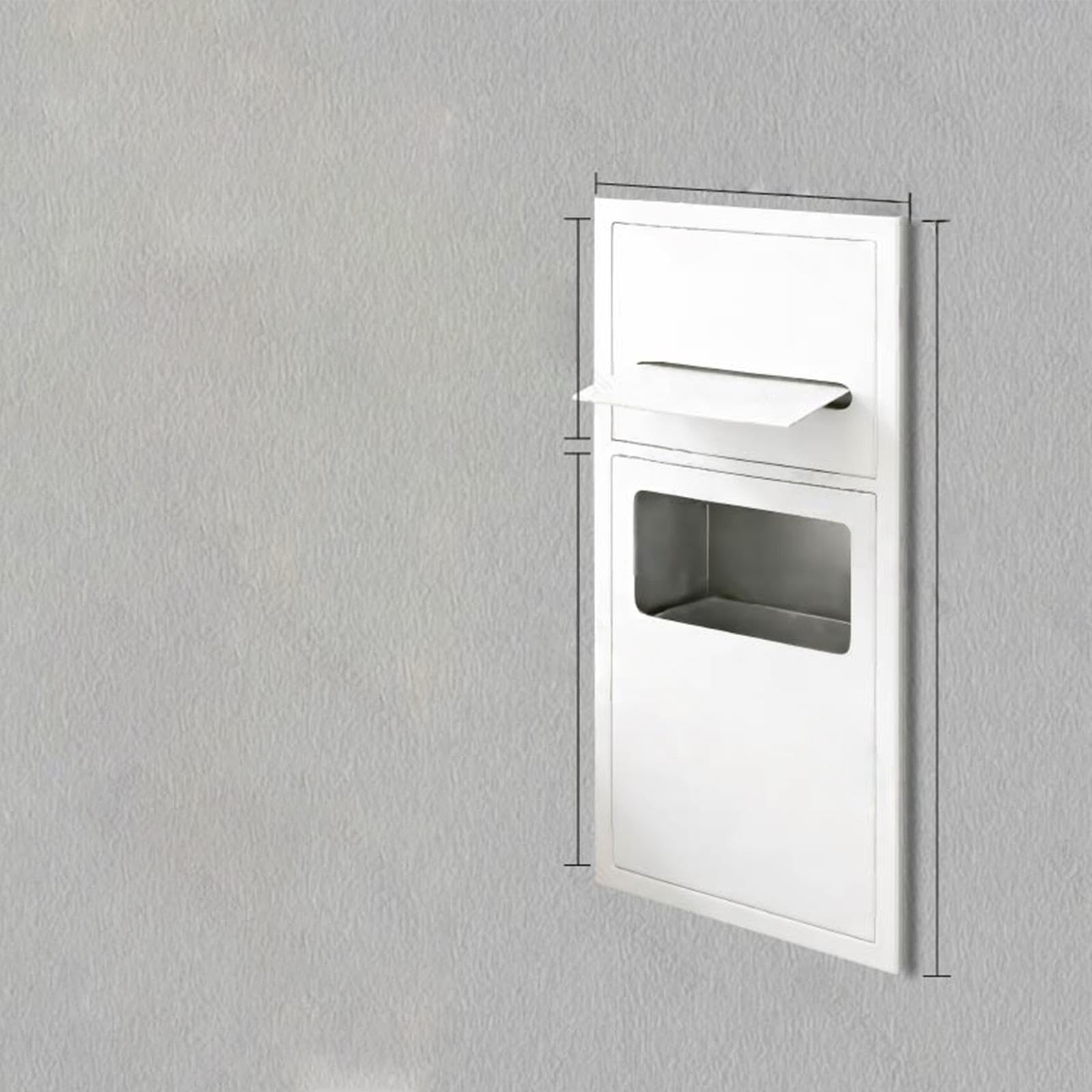 Wandeinbau-Toilettenpapierspender mit Ablagefach, Edelstahl, Gunmetal-Grau