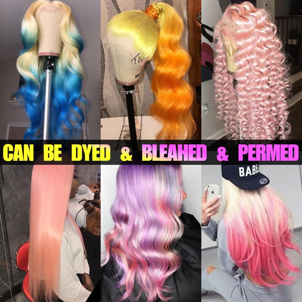 Miniatura 7 de Peluca de cabello humano con encaje frontal 613 de 18 pulgadas, 13 x 4 HD, transparente, con encaje frontal, rubio, pelucas de cabello humano rubio