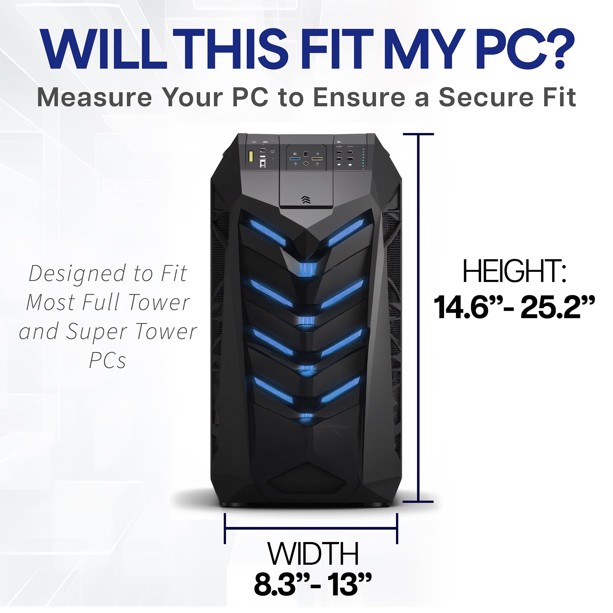Vivo MOUNT-PC01L Support PC réglable Bureau Mur, Support CPU pivotant Verrouillage sécurisé Noir