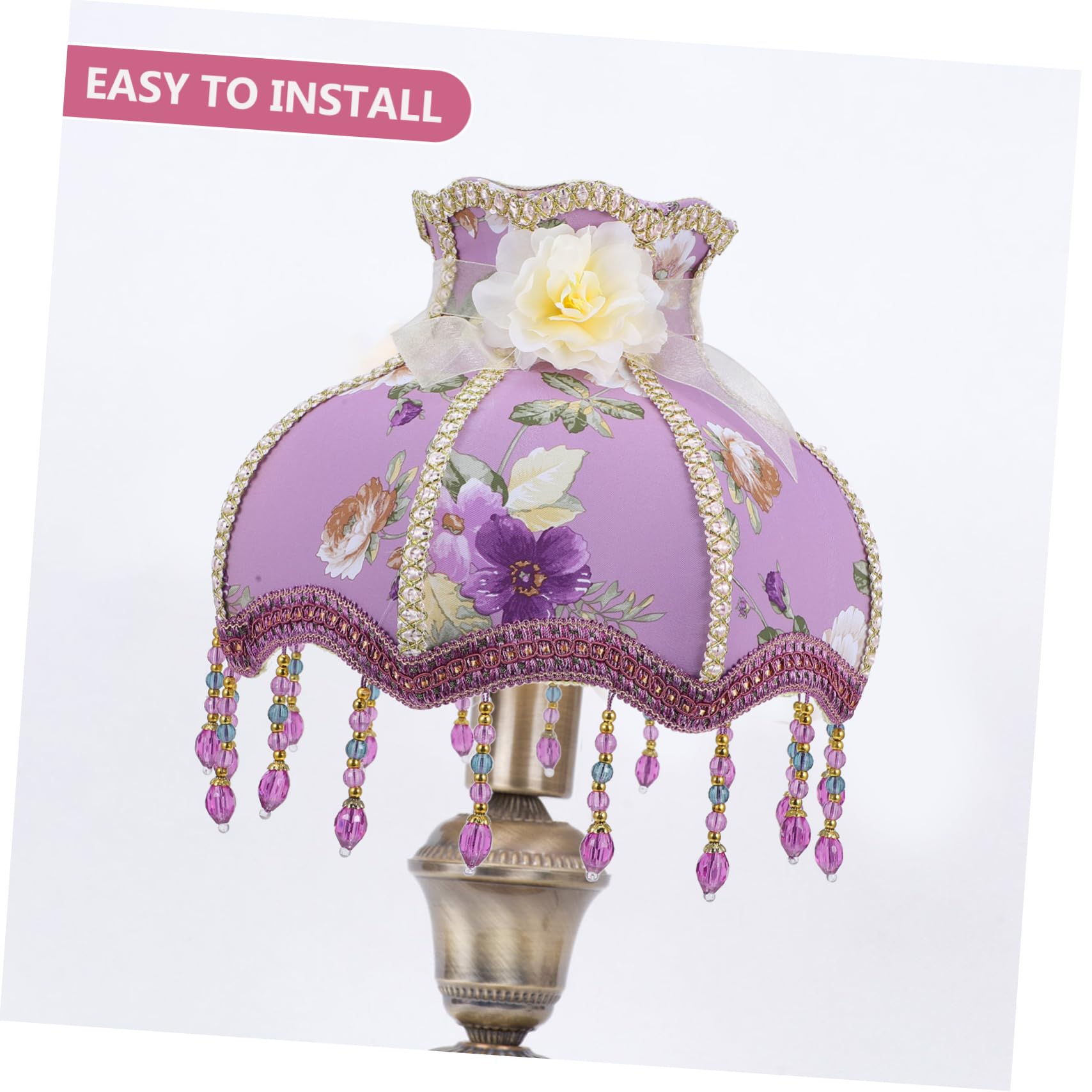 HEMOTON Lámpara De Mesa Pantalla De Encaje Romántica Lámpara De Luz Interior Diseño Elegante Para Decoración De y Acogedores