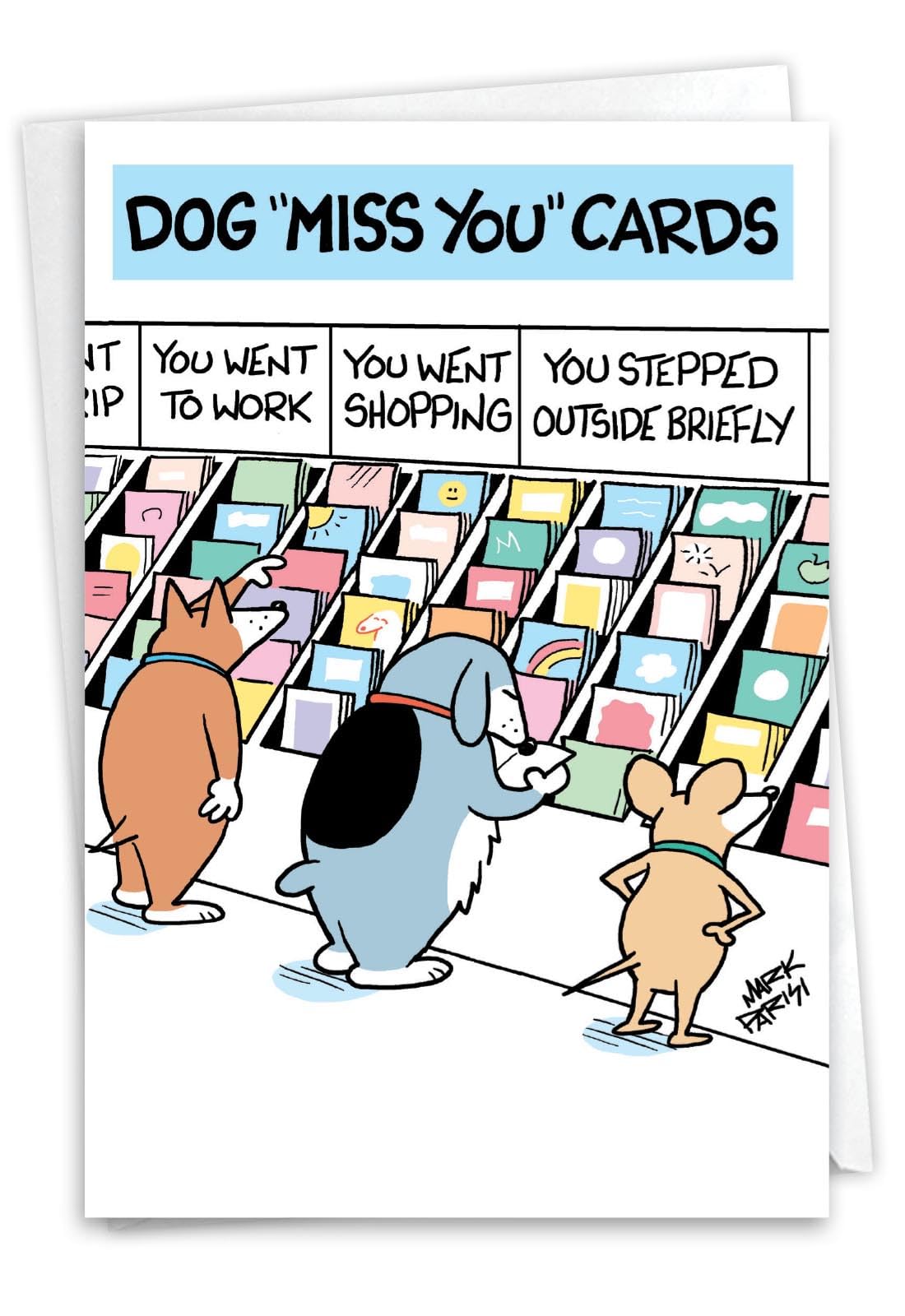 NobleWorks, 1 Funny Miss You Card w/ 5 x 7 Envelope For Men, Women - Thinking of You, Just Because Dog Cards C10868MYG โ image 1