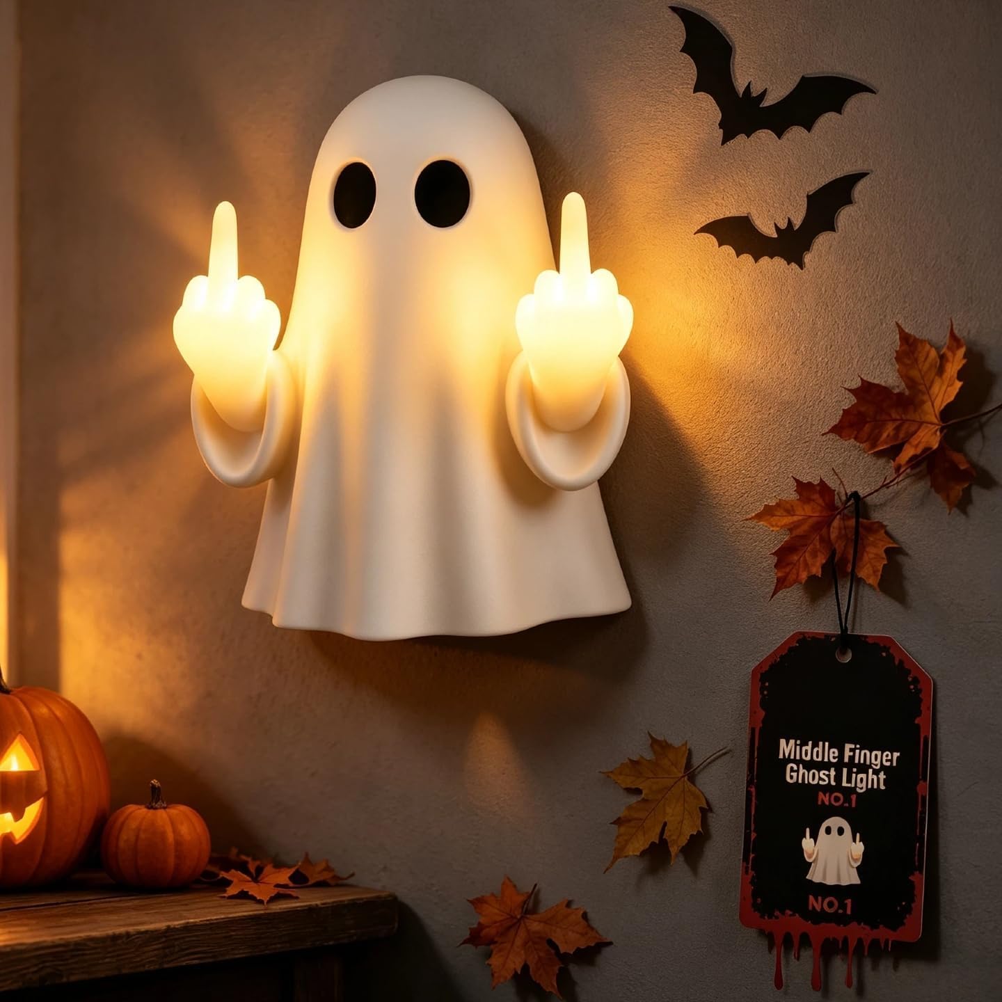 Halloween Spooky Ghost Night Light Funny Figurine Lamp