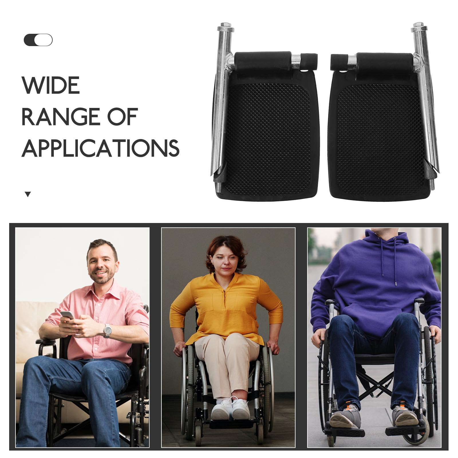 Reposapiés resistente para silla de ruedas con poste de soporte de aleación de aluminio, pedal de repuesto diseñado para reducir la carga del cuidador y la fuerza física, adecuado para