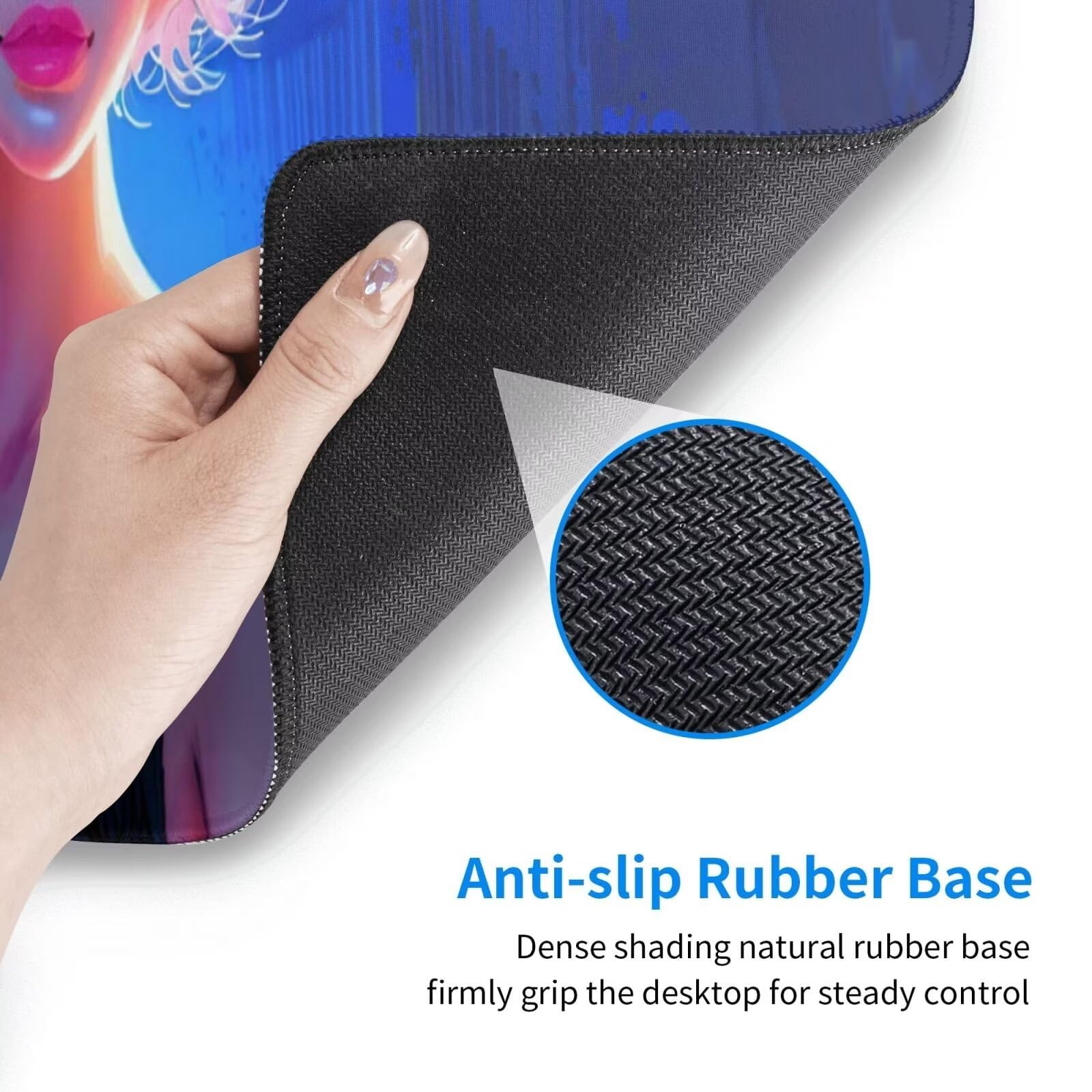 Tappetino Mouse, Tappetino Mouse Gaming Grande XXL 1500x800x3mm Tappetino Scrivania Mouse Pad, Base in Gomma Antiscivolo, Bordi Cuciti,Lavabile, Mousepad per Ufficio e Gaming (Ragazza sexy) R-694