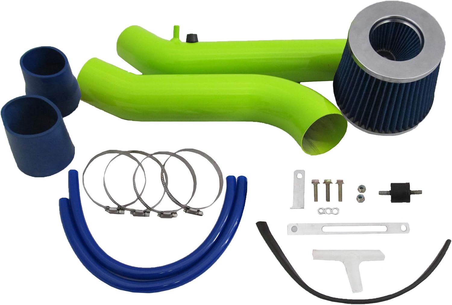 Green Pipe Cold Air Intake Kit & Blue Filter Combo Compatible for Honda 99-00 Civic SI