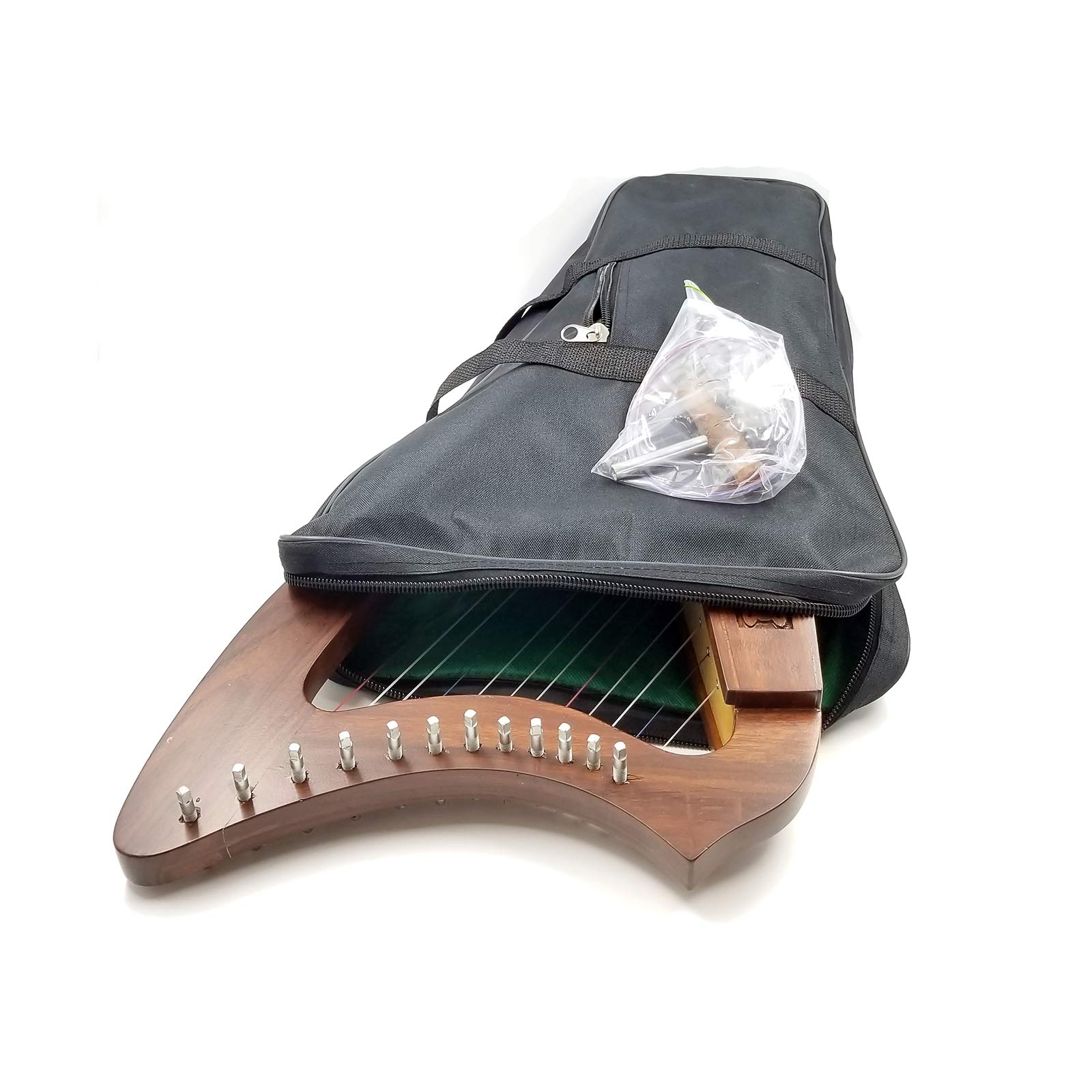 12 Strings Harp Irish Celtic Highland Solid Rosewood Naturl shape Nylon