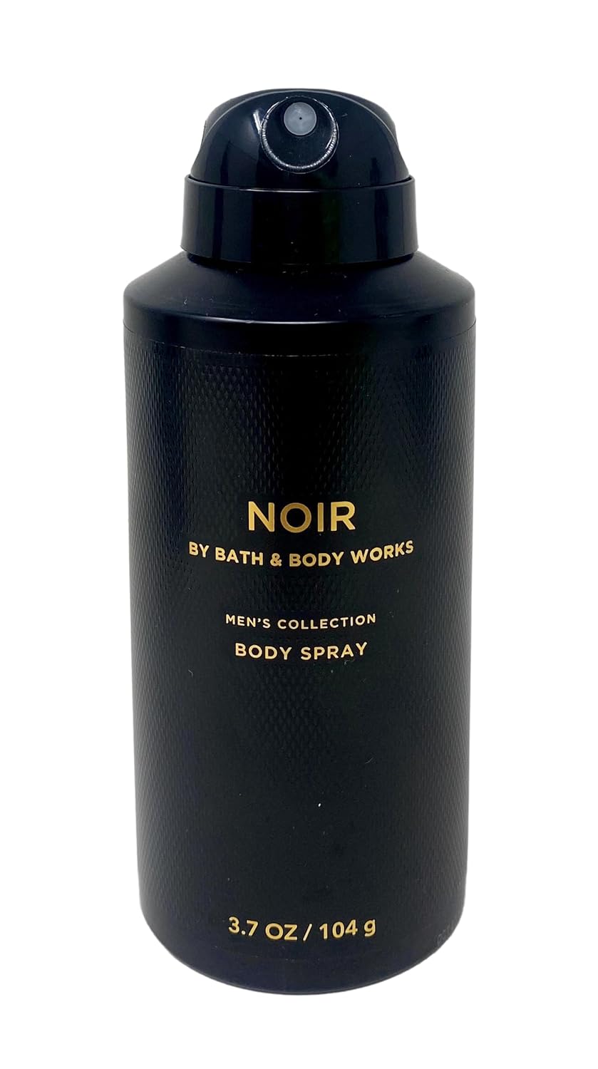 Bath & Body Works Men's Collection NOIR - Gold Woven Basket 4 Piece Gift Set - Body Cream, 3 in 1 Hair, Face and Body Wash, Deodorant and Body Spray With a Natural Oats Sample Soap