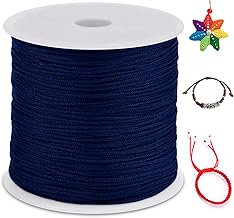 LEREATI 0.8mm Filo Nylon per Braccialetti, 100m Cordoncino per Braccialetti Cordoncino Natalizio Coda di Topo Cordoncino, Macrame Corda per Collane Perline Gioielli Fai da Te (Blu Scuro)