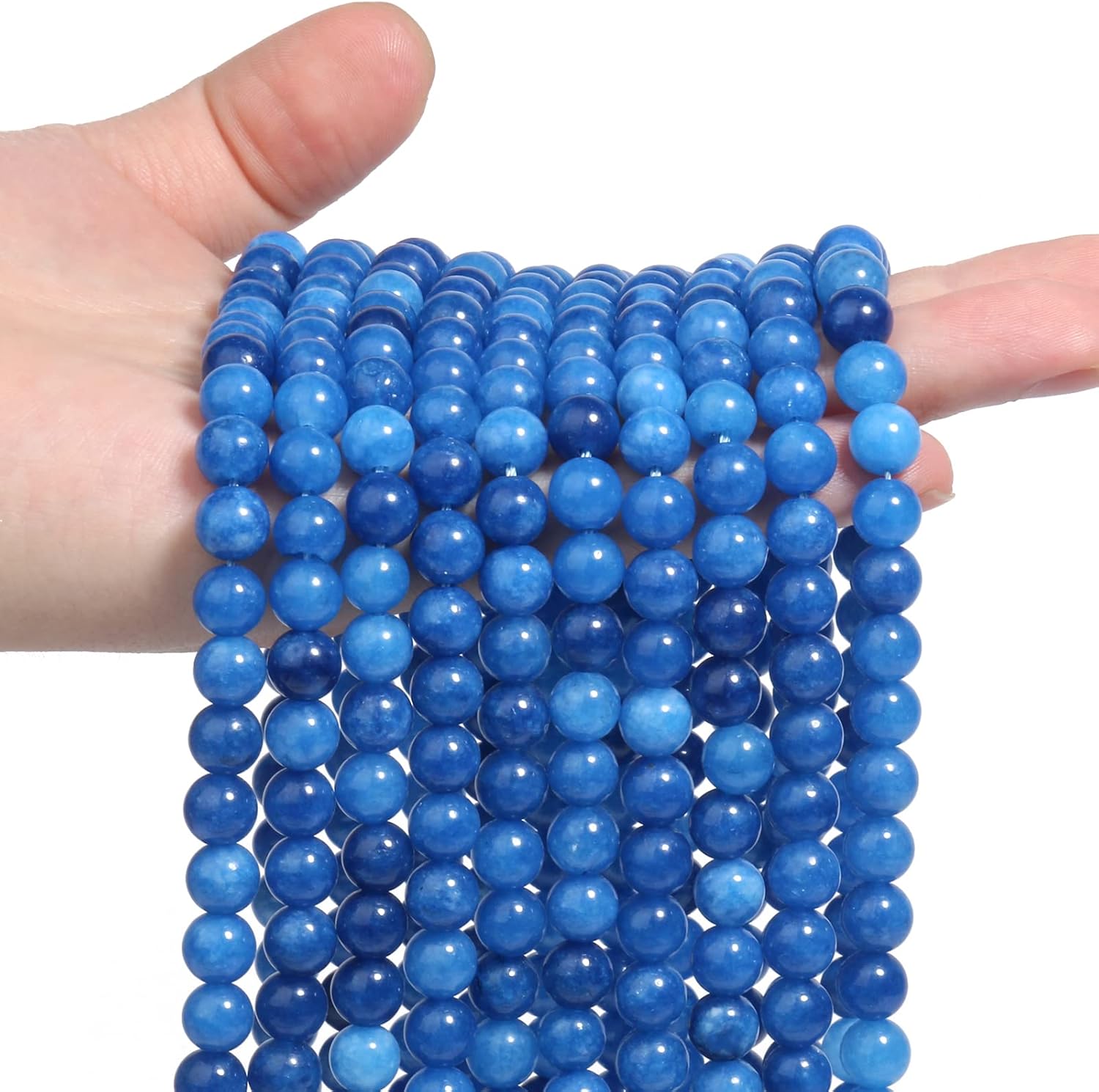 60pcs 6mm Natural Stone Beads Kyanite Beads Energy Crystal Healing Power Gemstone for Jewelry Making, DIY Bracelet Necklace Kyanite 6mm