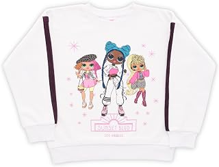 L.O.L. Surprise! Girl's Sweatshirt with LOL OMG, LOL Surprise Dolls | Children's Long Sleeve Clothes, Sweaters | Girls Clothes | White