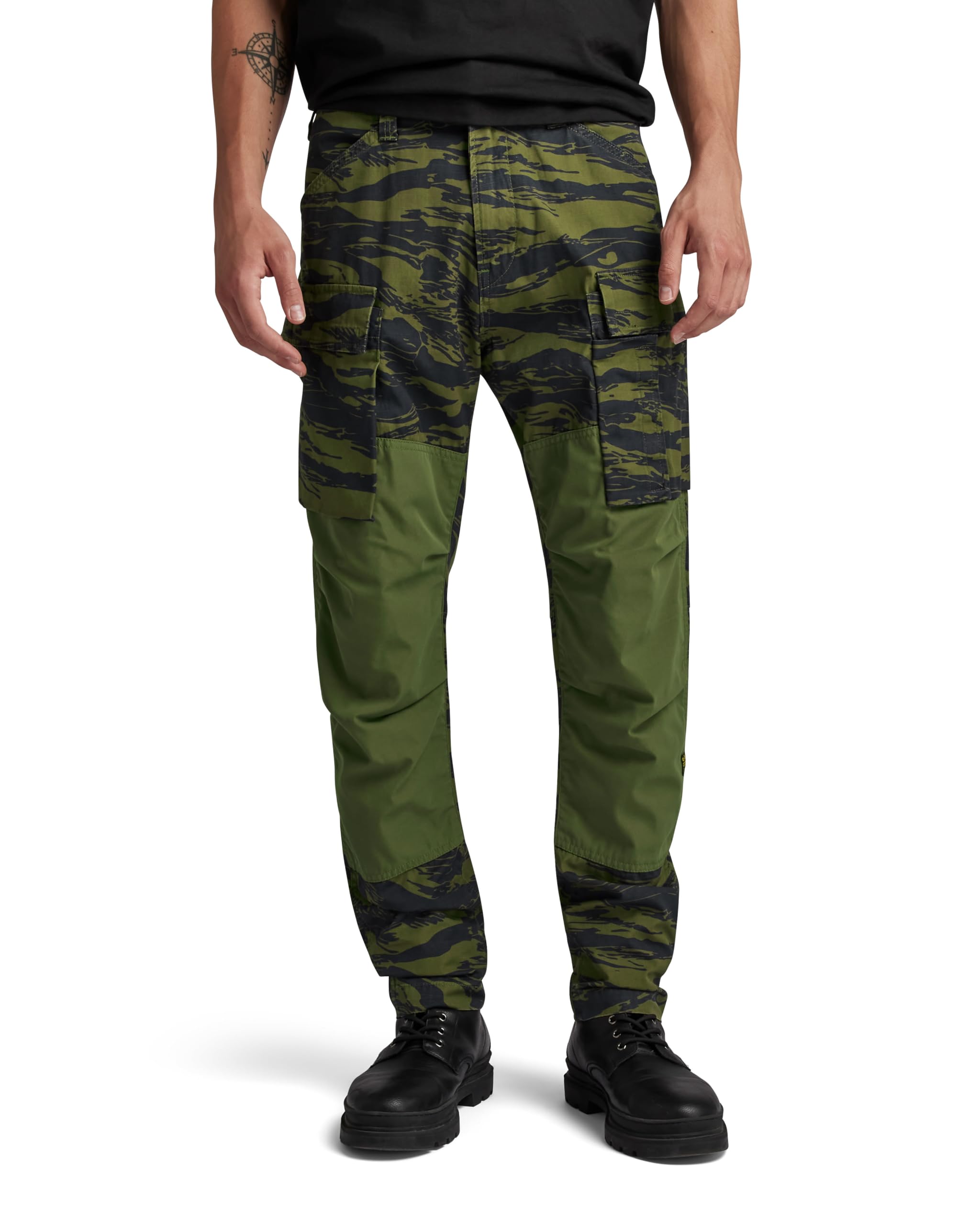 G-STAR RAW Herren 3D Regular Tapered Cargohose 2.0, Mehrfarben (Shadow Olive 2L Tiger camo D24308-D386-G393), 35W / 32L