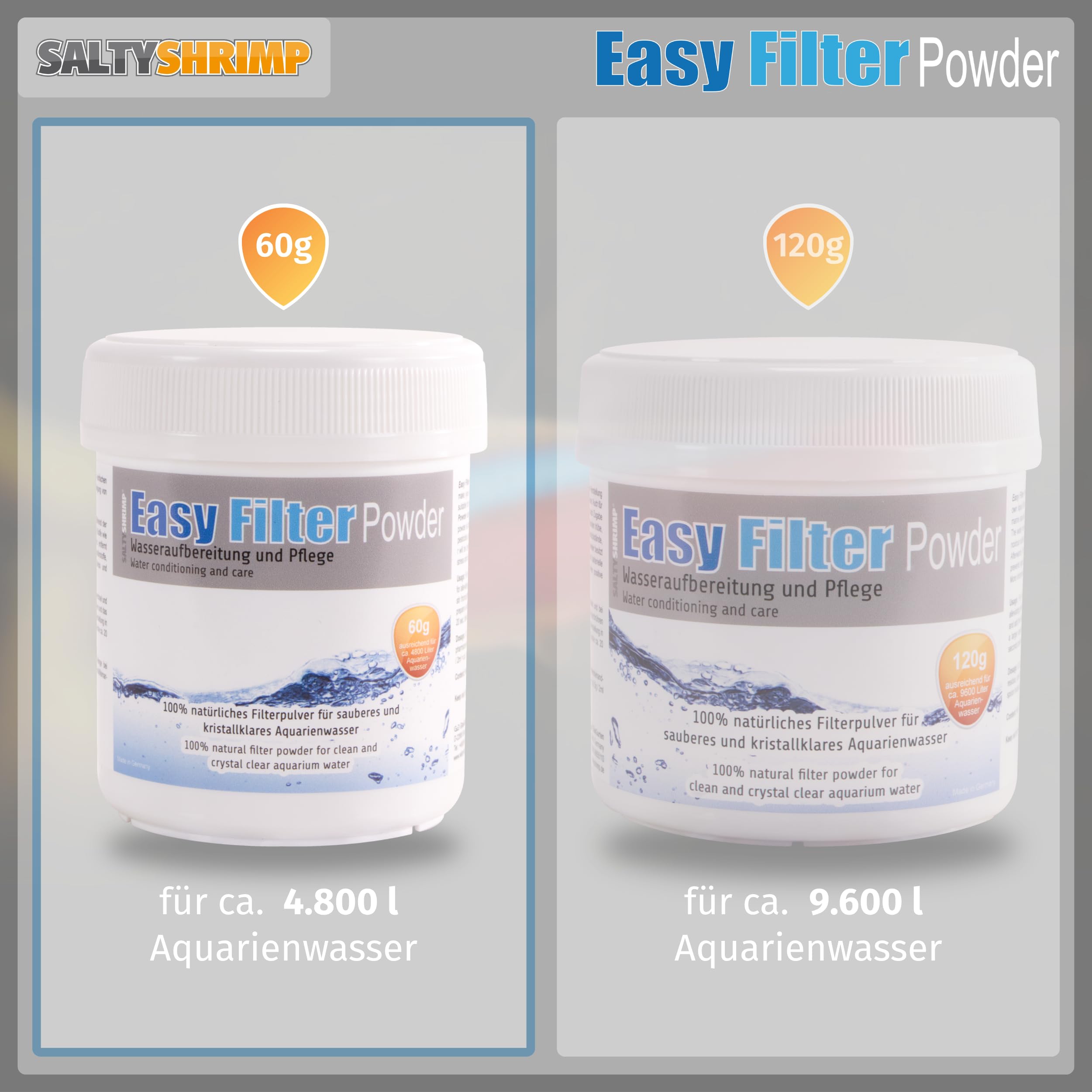 Easy Filter Powder | 120g – flüssiges Filtermedium. Entfernt schädliche Stoffe wie Chlor, Pestizide, Chemikalien, Schwermetalle & Medikamentenrückstände