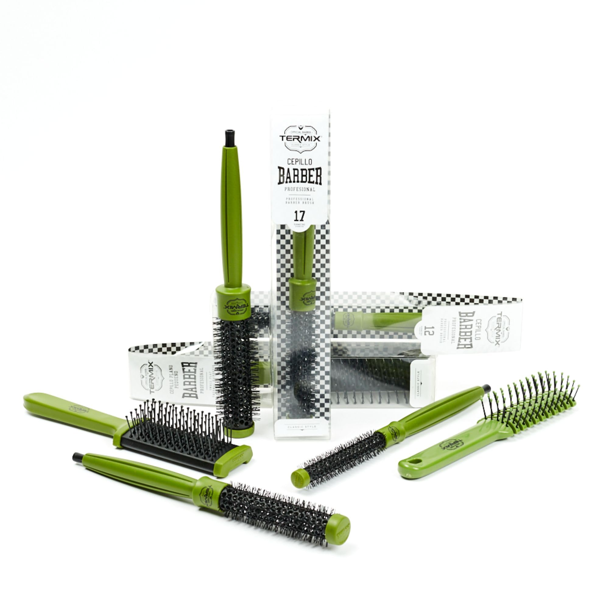 Termix Cepillo Redondo Profesional Barber Ø12 para Todo Tipo de Cabello Masculino, Tecnología Cerámica e Iónica, Estilo y Volumen, Cuidado Capilar Profesional para Barberos