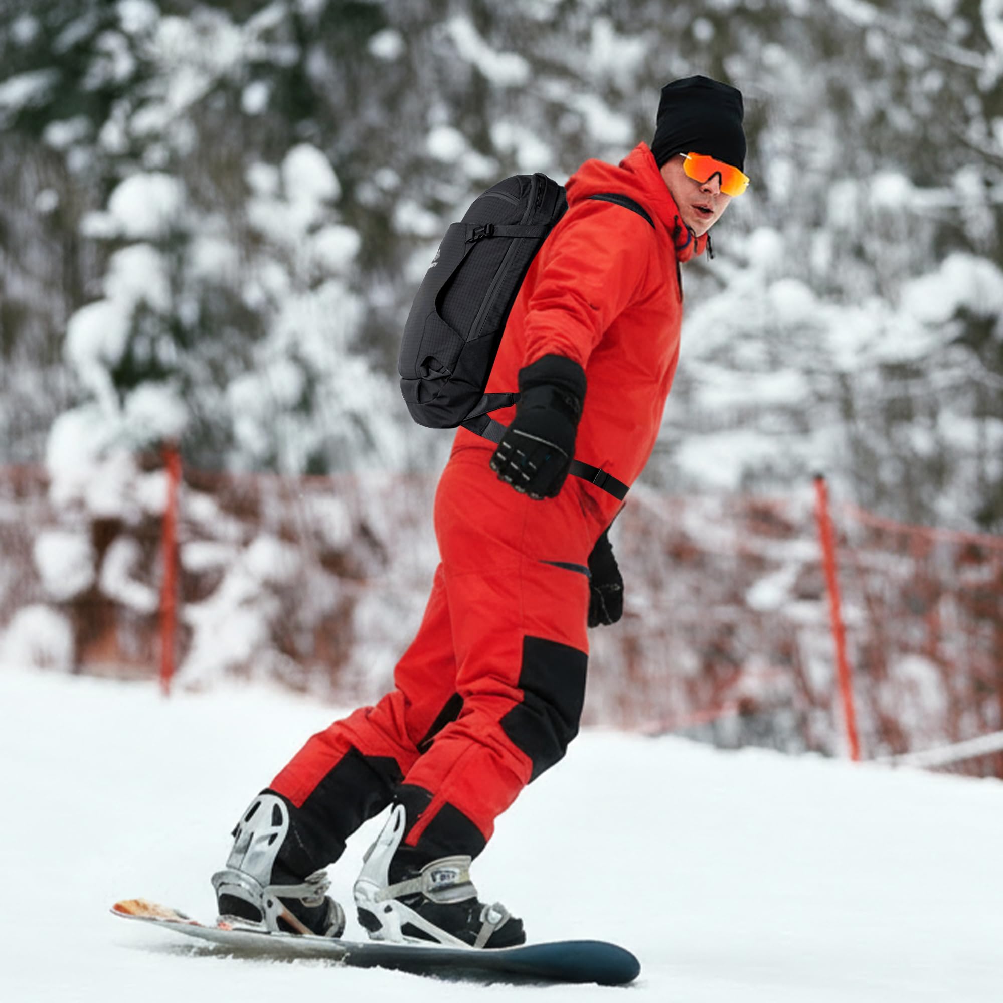 SEMSTY 12L Ski & Snowboard Backpack, Backcountry Backpack for Men Women